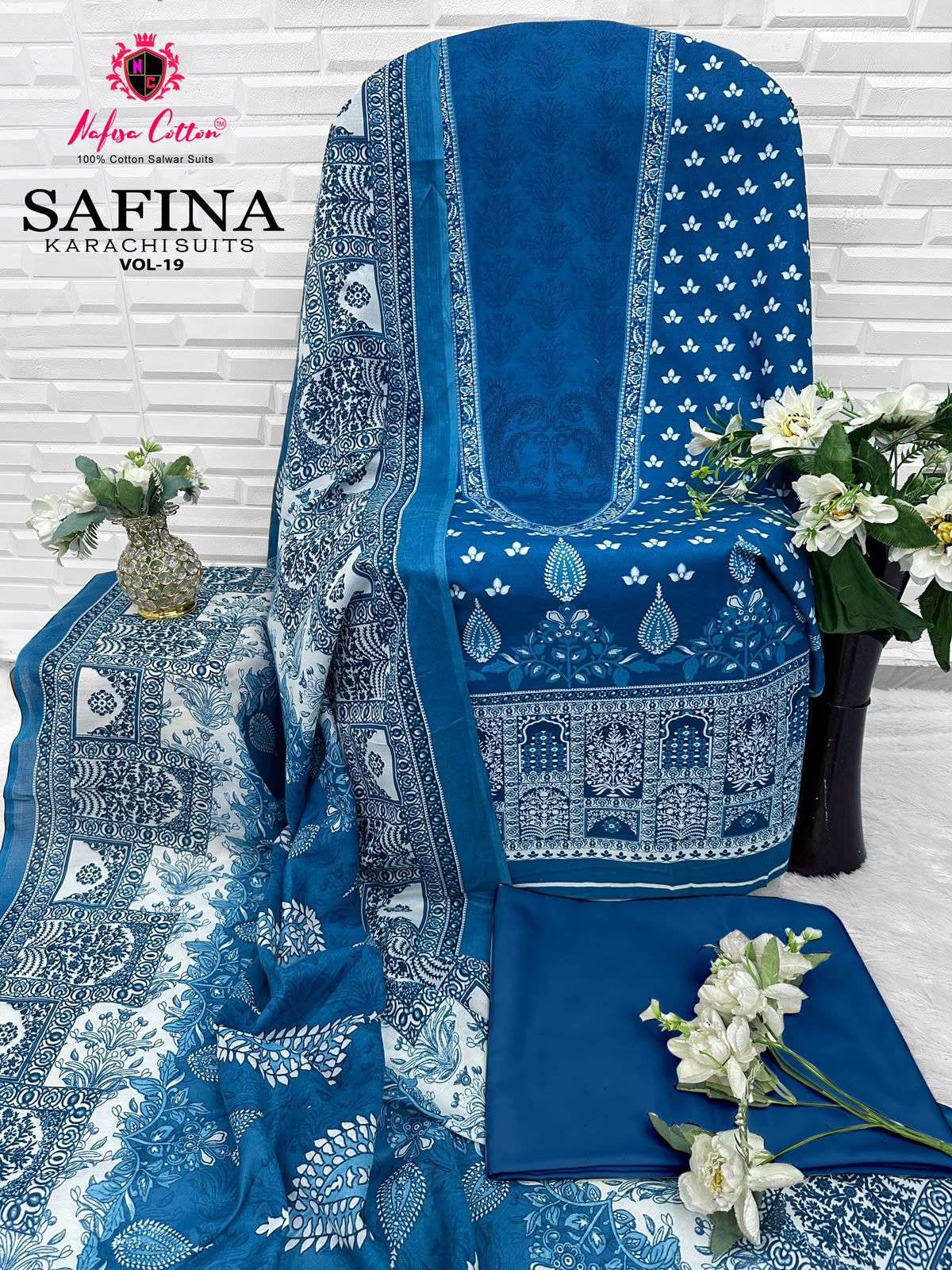 NAFISA COTTON SAFINA KARACHI SUITS VOL 19 COTTON DIGITAL STYLE PRINT SALWAR SUIT