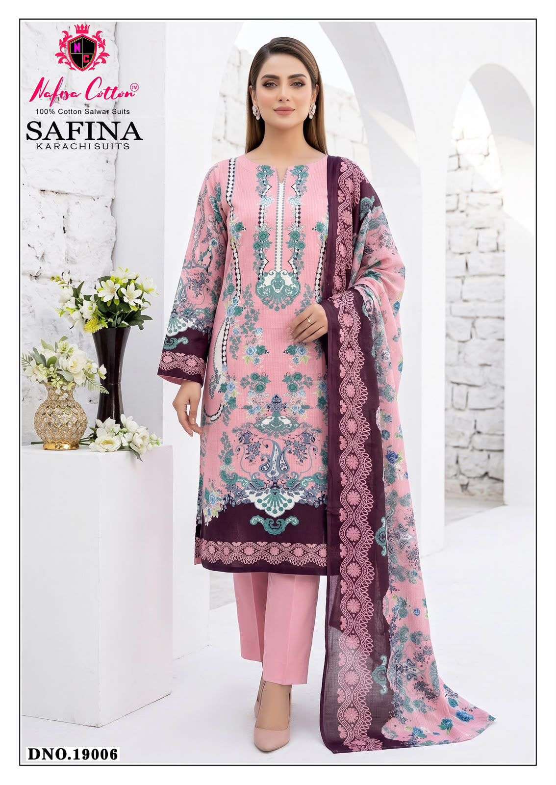 NAFISA COTTON SAFINA KARACHI SUITS VOL 19 COTTON DIGITAL STYLE PRINT SALWAR SUIT