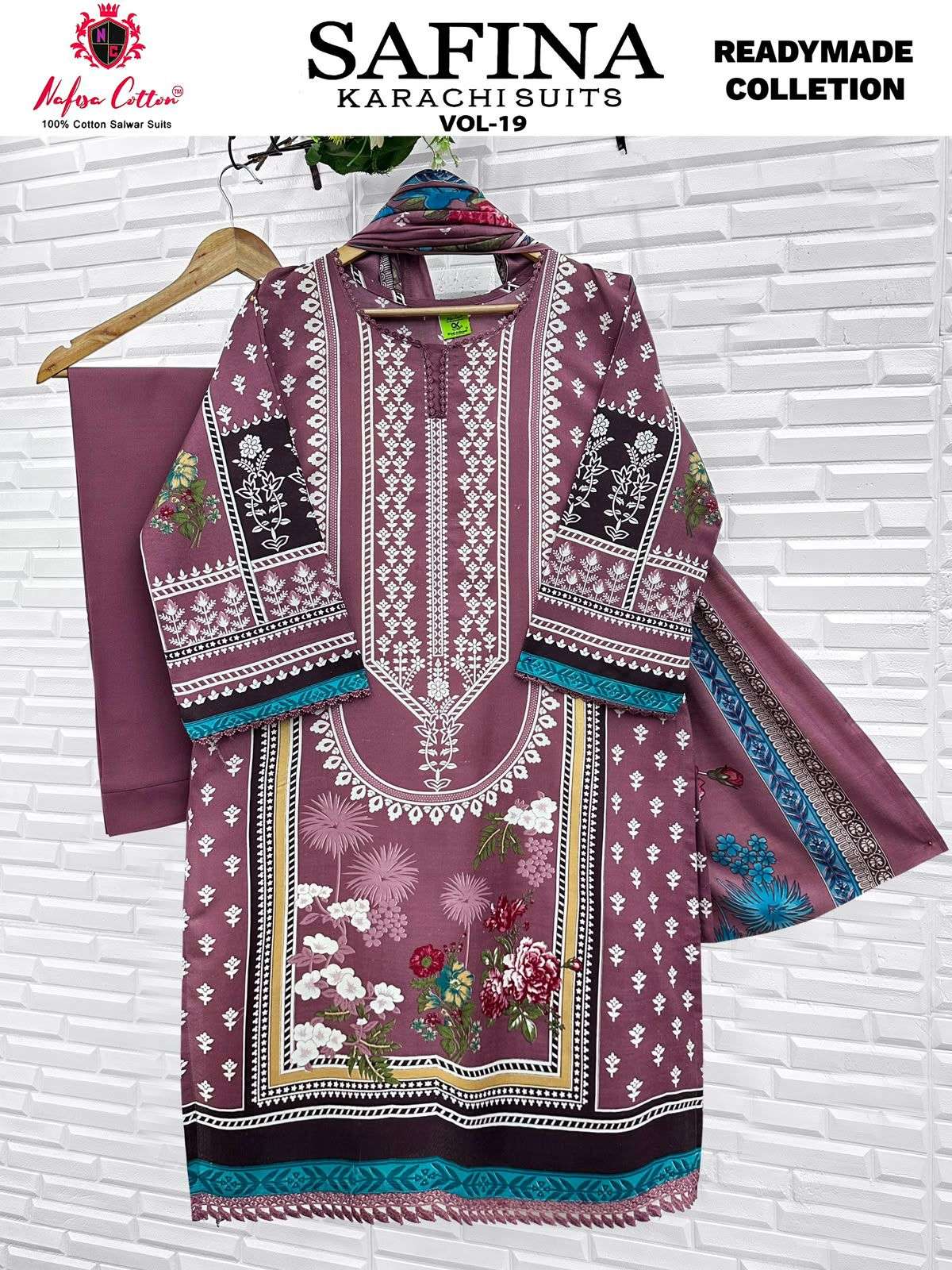 NAFISA COTTON SAFINA KARACHI SUITS VOL 19 STICH SUITS COLLECTION 