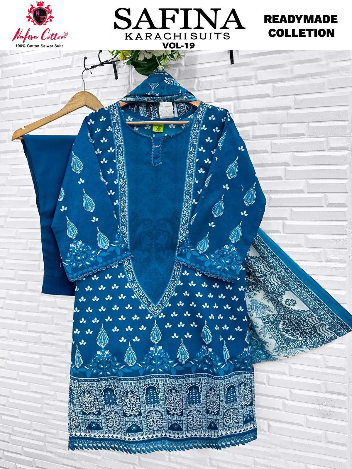 NAFISA COTTON SAFINA KARACHI SUITS VOL 19 STICH SUITS COLLECTION 