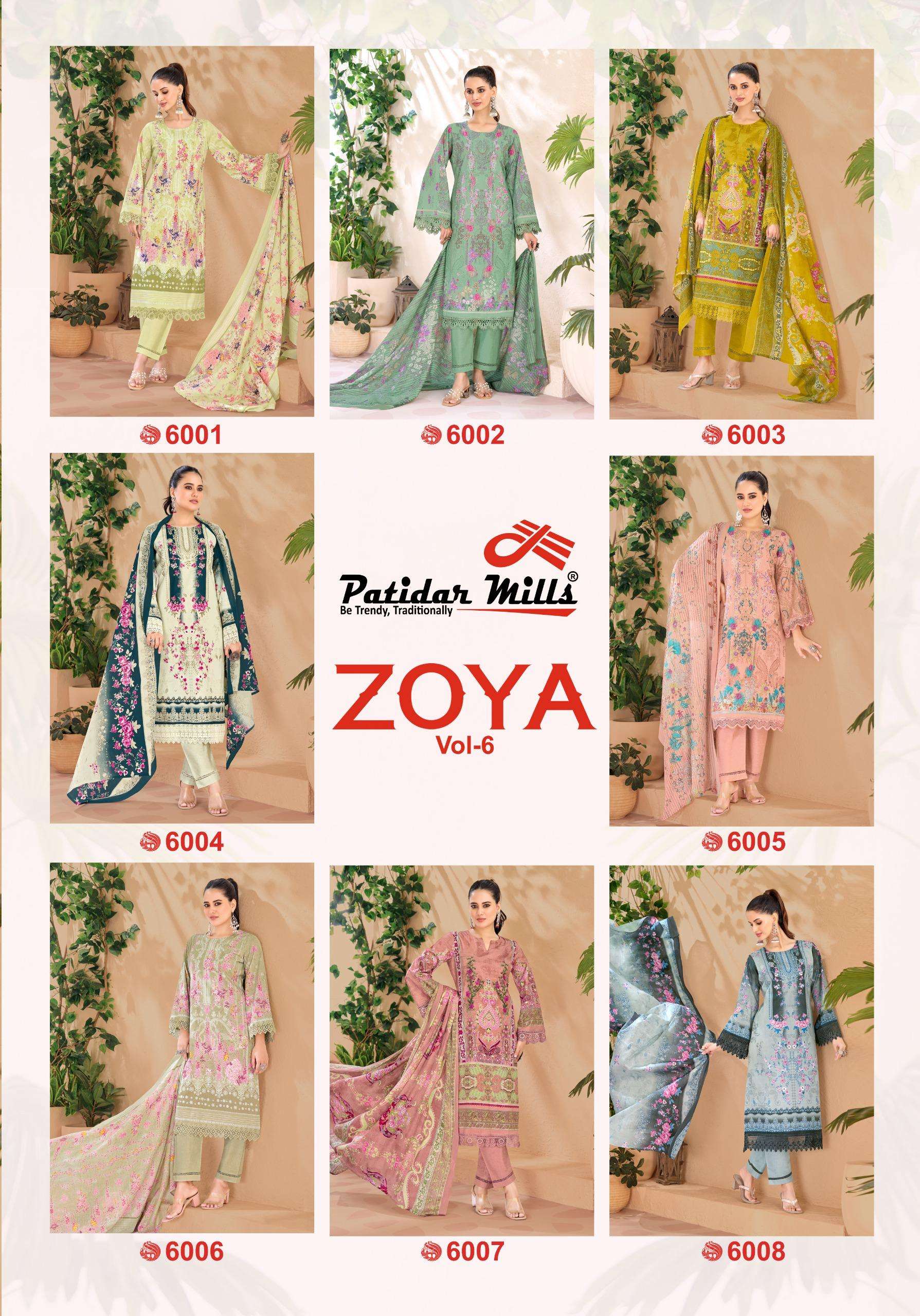 PATIDAR MILLS ZOYA VOL 6 COTTON DIGITAL PRINTS SALWAR SUIT