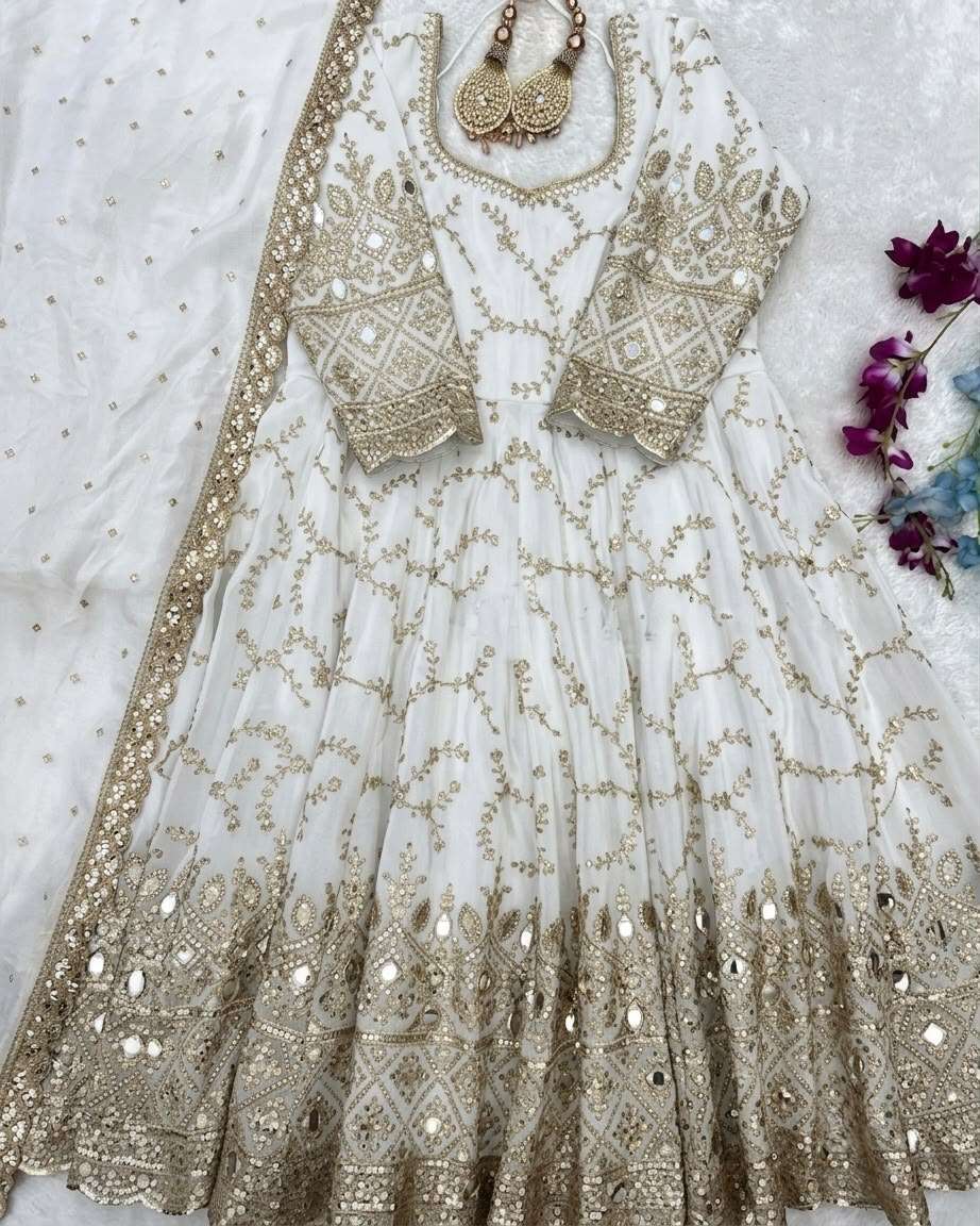 PD 1097 SILK HEAVY SEQUENCE DESIGNER READY MADE PARTY WEAR GOWN SUIT