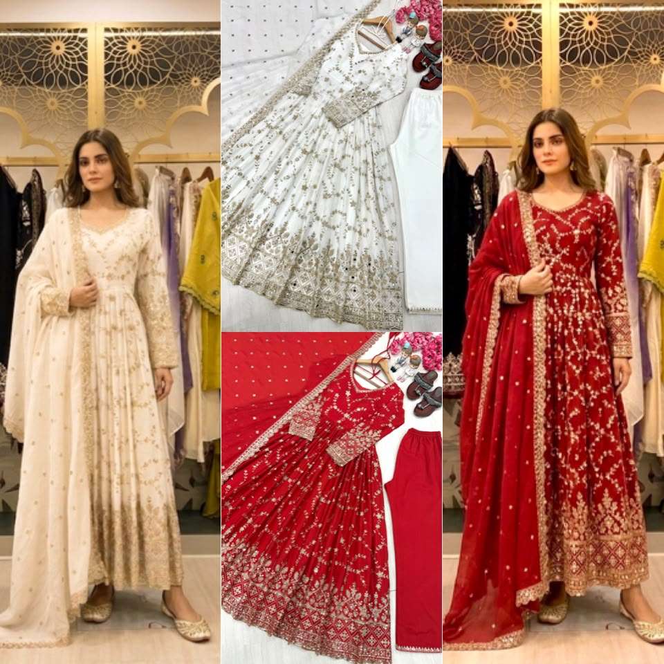 PD 1097 SILK HEAVY SEQUENCE DESIGNER READY MADE PARTY WEAR GOWN SUIT