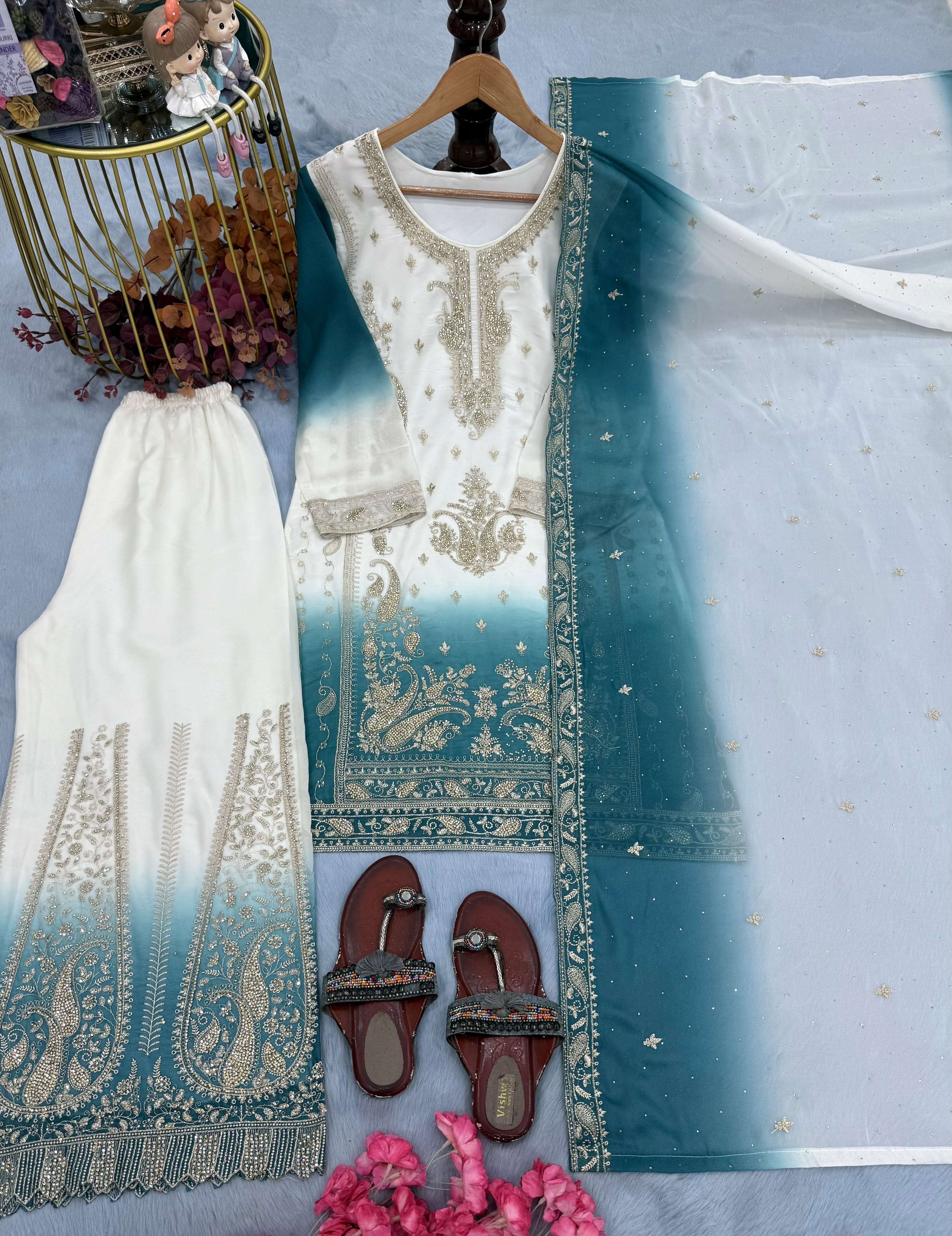 PD 1149 GEORGETTE HEAVY DESIGNER FESTIVE WEAR COMBO SUIT COLLECTION 