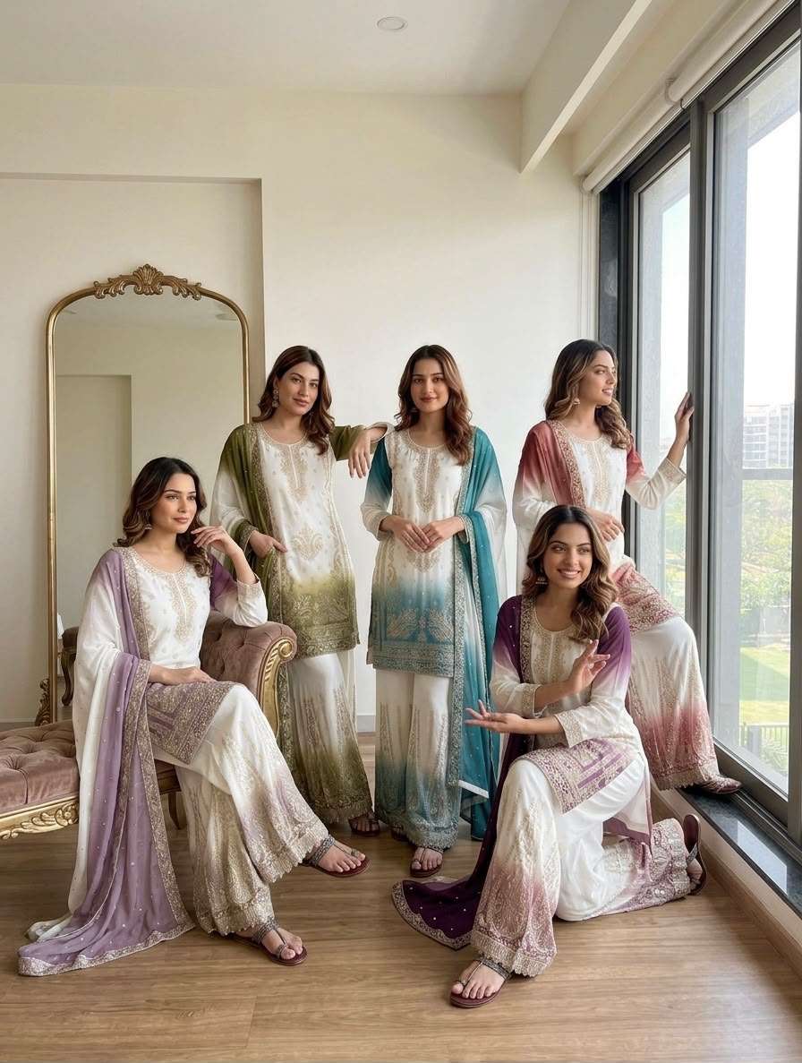 PD 1149 GEORGETTE HEAVY DESIGNER FESTIVE WEAR COMBO SUIT COLLECTION 