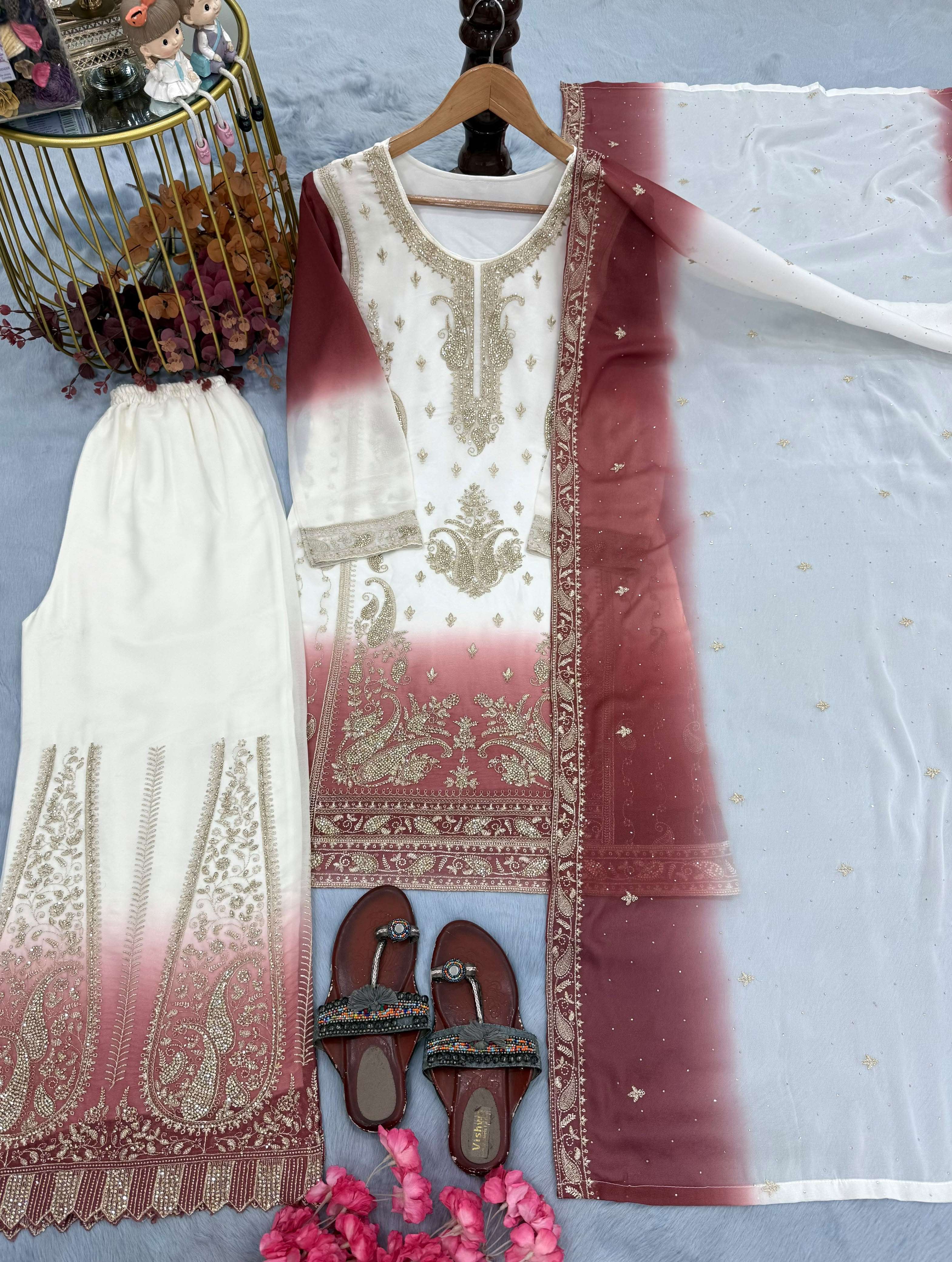 PD 1149 GEORGETTE HEAVY DESIGNER FESTIVE WEAR COMBO SUIT COLLECTION 
