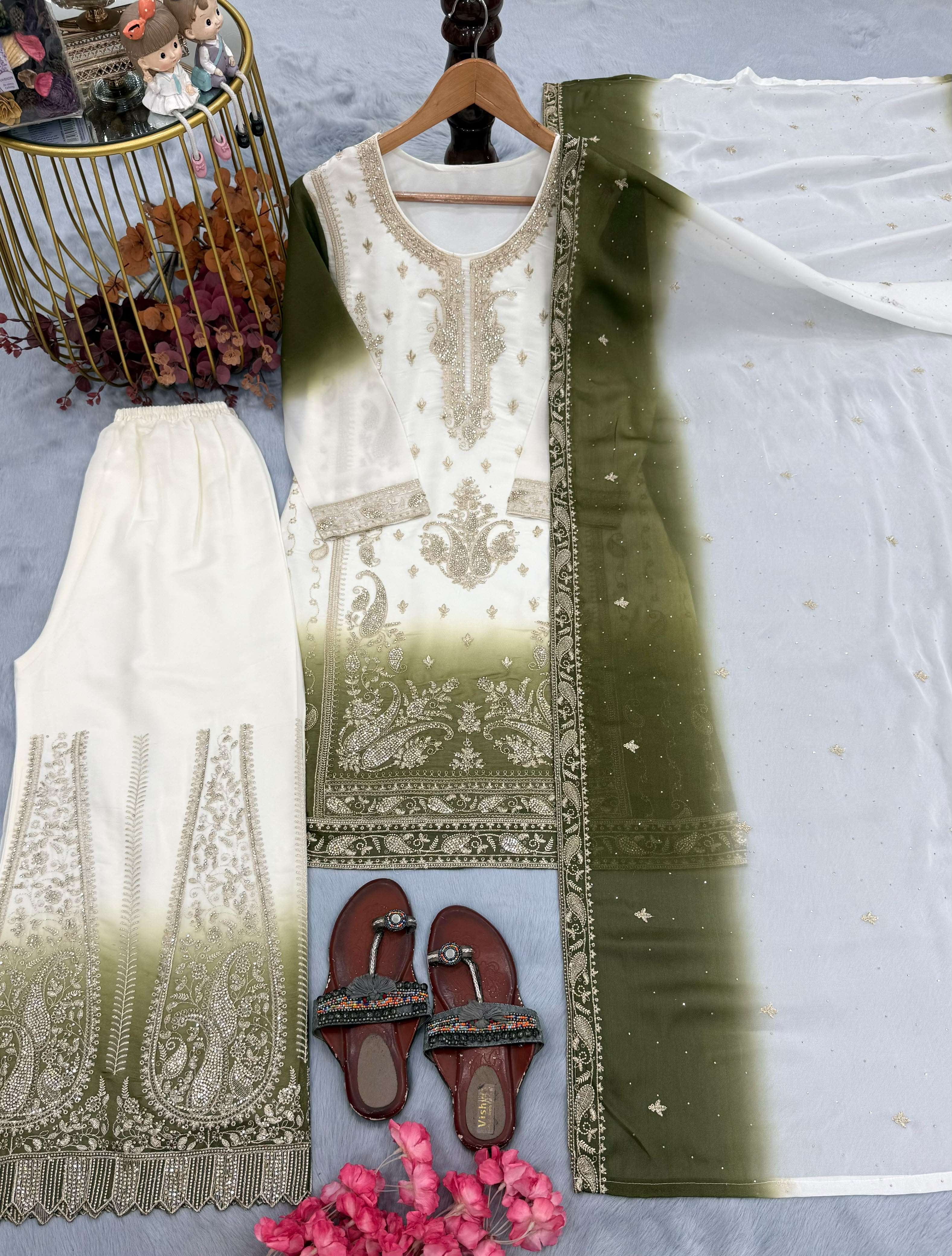 PD 1149 GEORGETTE HEAVY DESIGNER FESTIVE WEAR COMBO SUIT COLLECTION 