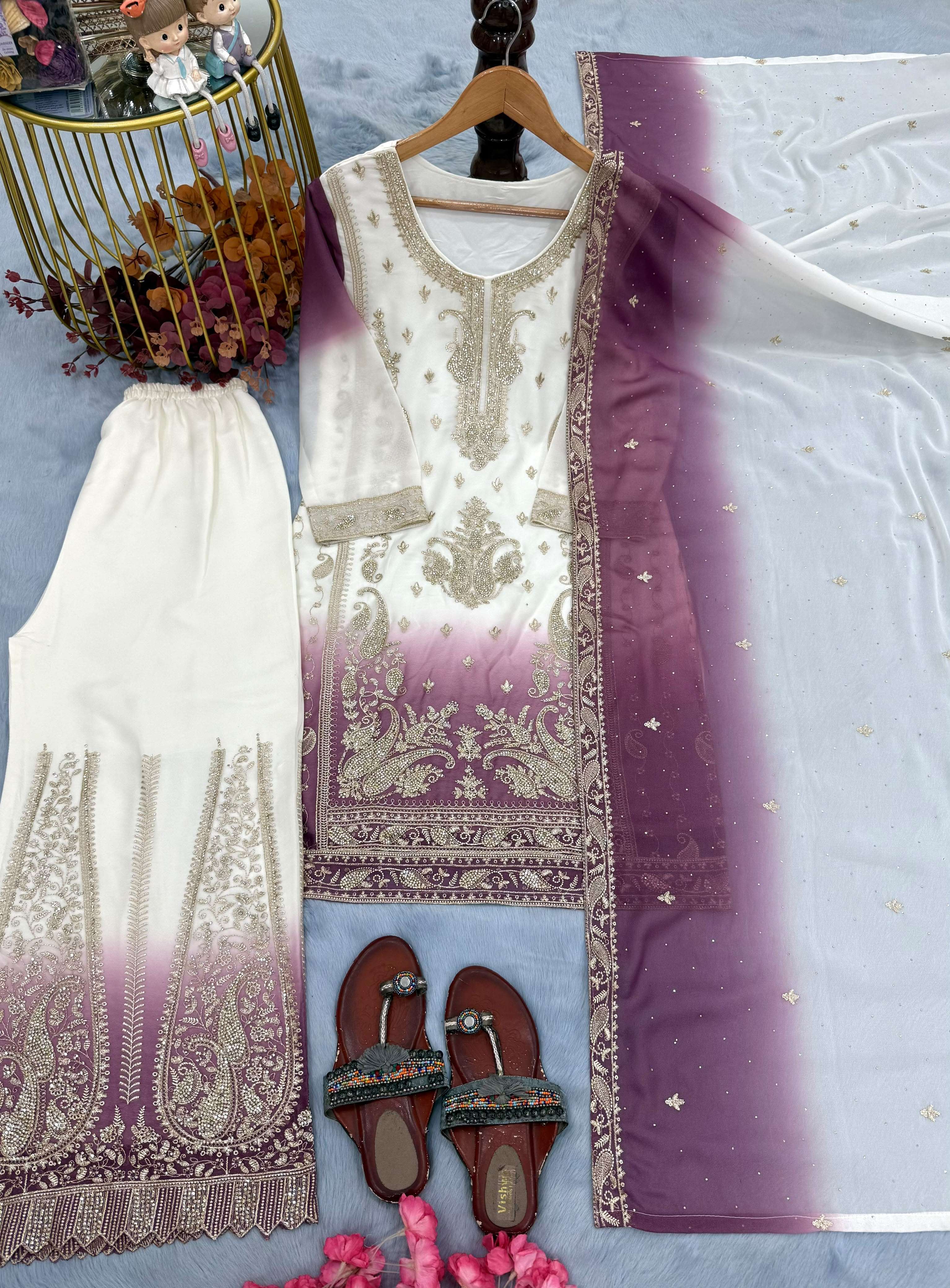 PD 1149 GEORGETTE HEAVY DESIGNER FESTIVE WEAR COMBO SUIT COLLECTION 