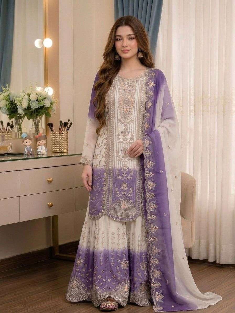 PD 1153 DUAL TONE GEORGETTE FABRIC BEAUTIFUL DESIGNER FESTIVE WEAR LADIES SUIT