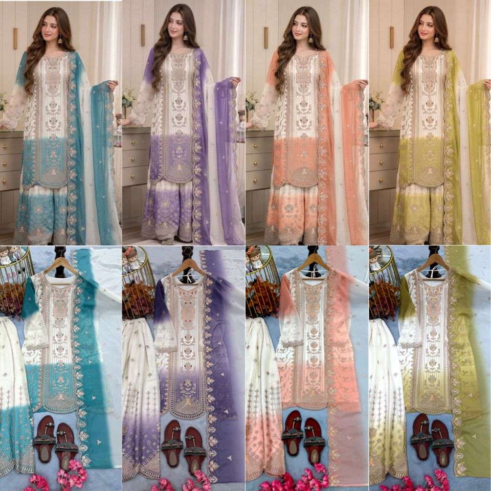 PD 1153 DUAL TONE GEORGETTE FABRIC BEAUTIFUL DESIGNER FESTIVE WEAR LADIES SUIT