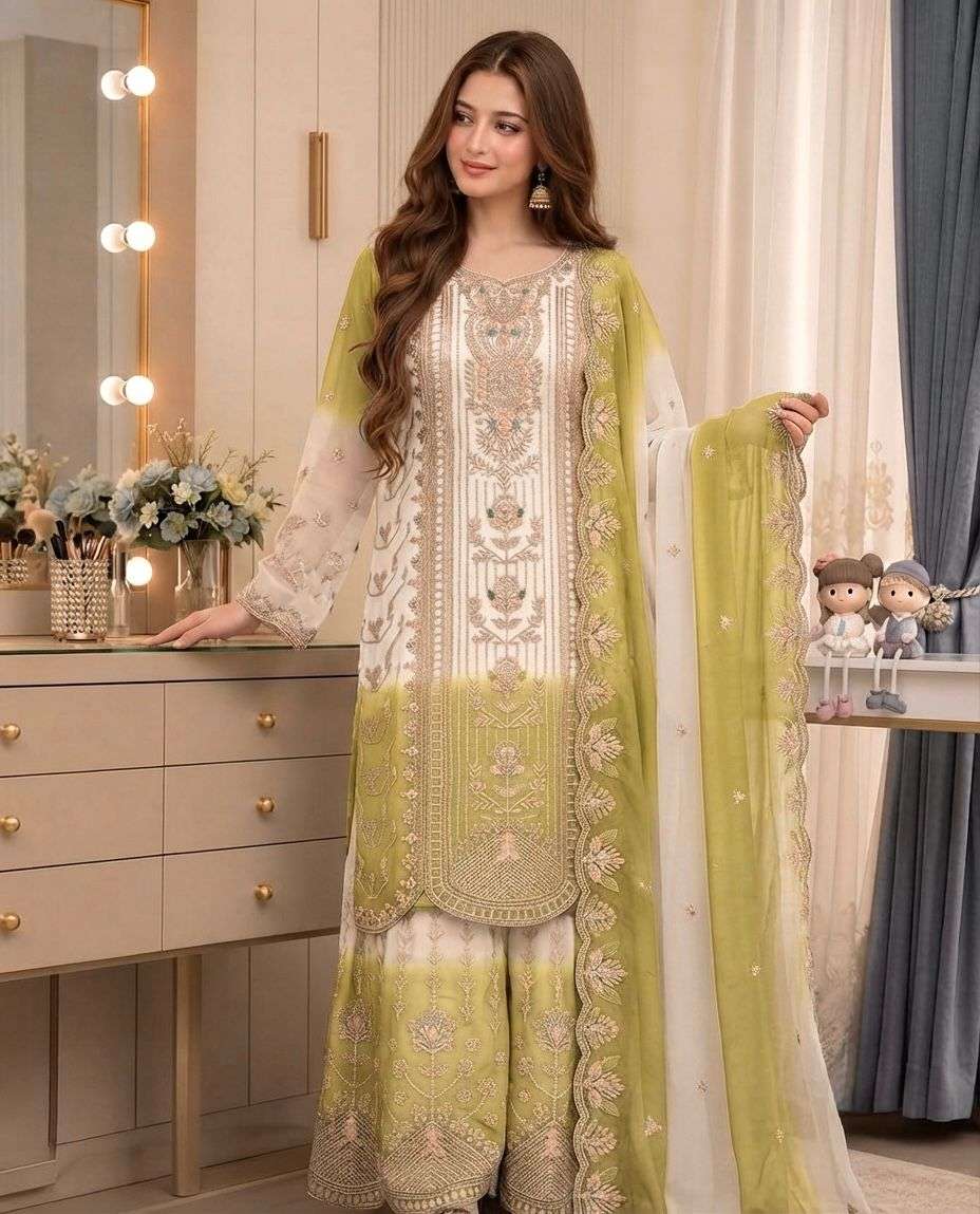 PD 1153 DUAL TONE GEORGETTE FABRIC BEAUTIFUL DESIGNER FESTIVE WEAR LADIES SUIT