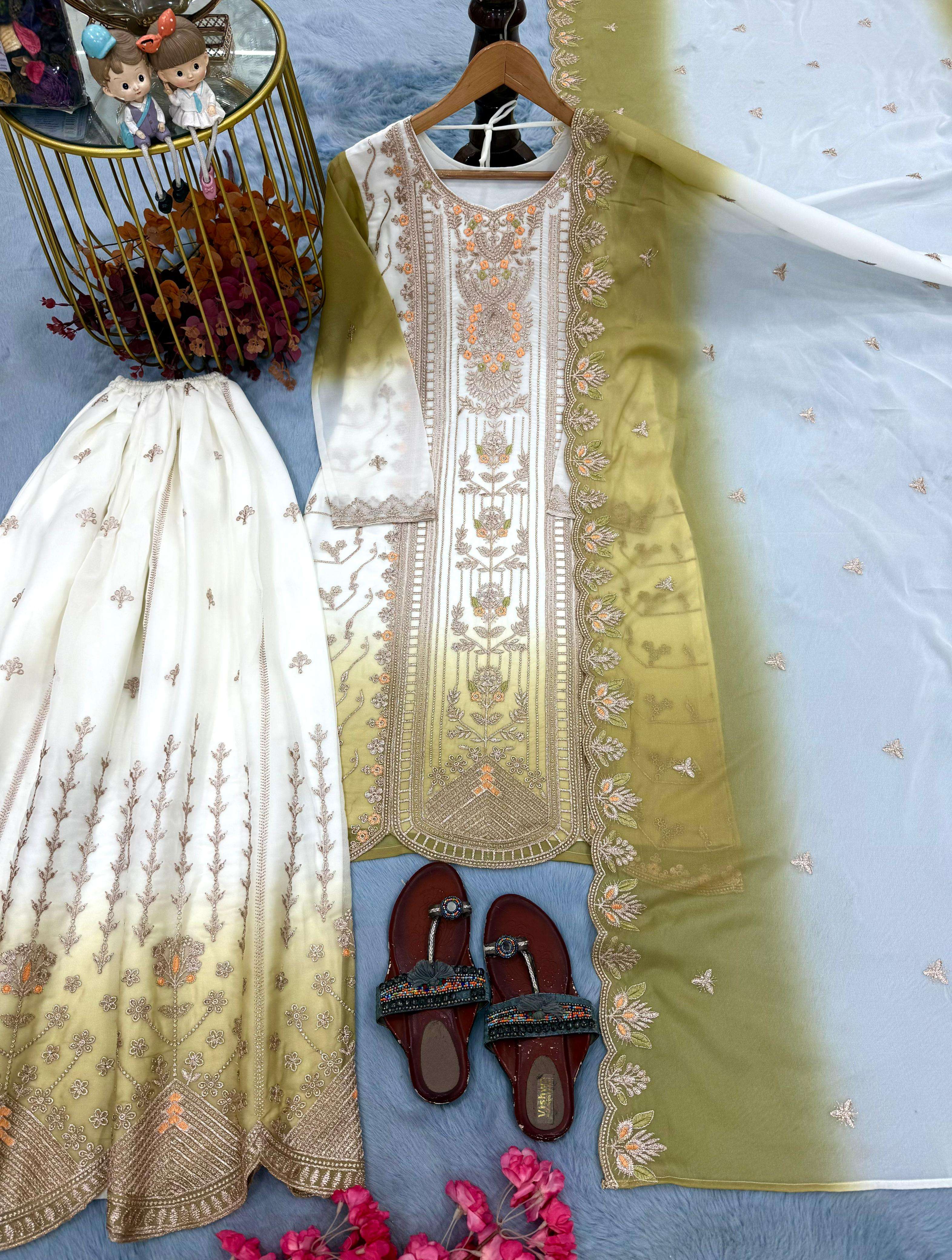 PD 1153 DUAL TONE GEORGETTE FABRIC BEAUTIFUL DESIGNER FESTIVE WEAR LADIES SUIT