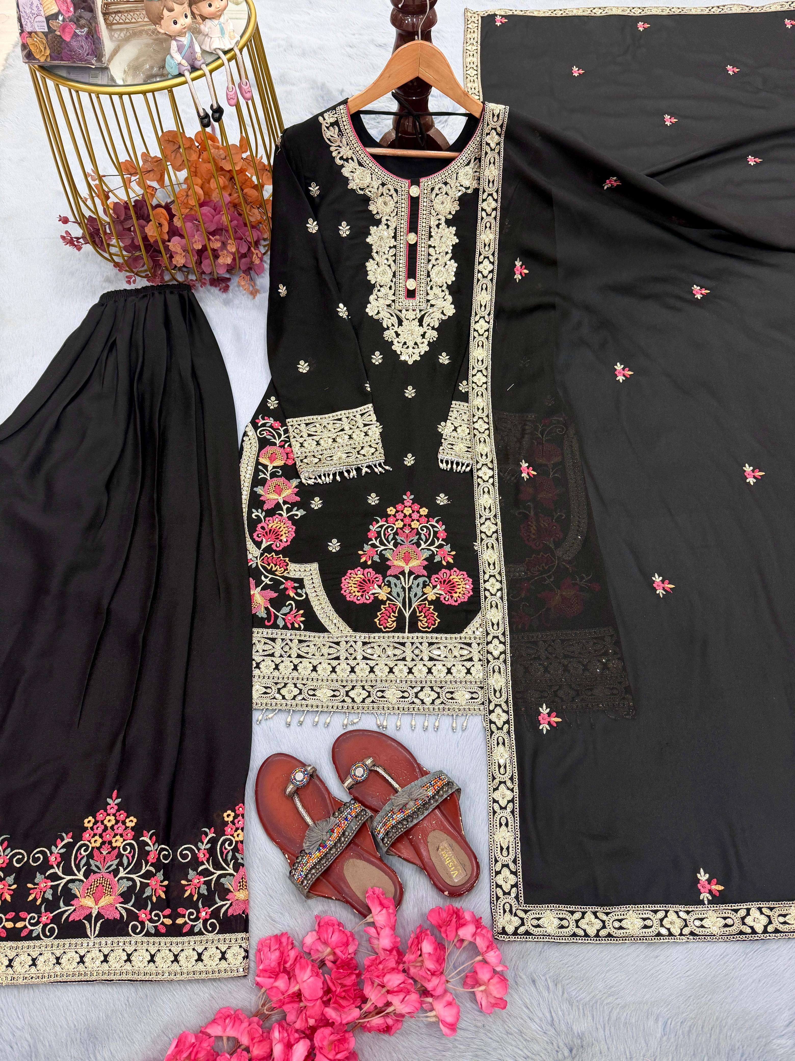 PD 1155 GEORGETTE SEQUENCE DESIGNER WORK PAKISTANI STYLE PARTY WEAR SUIT