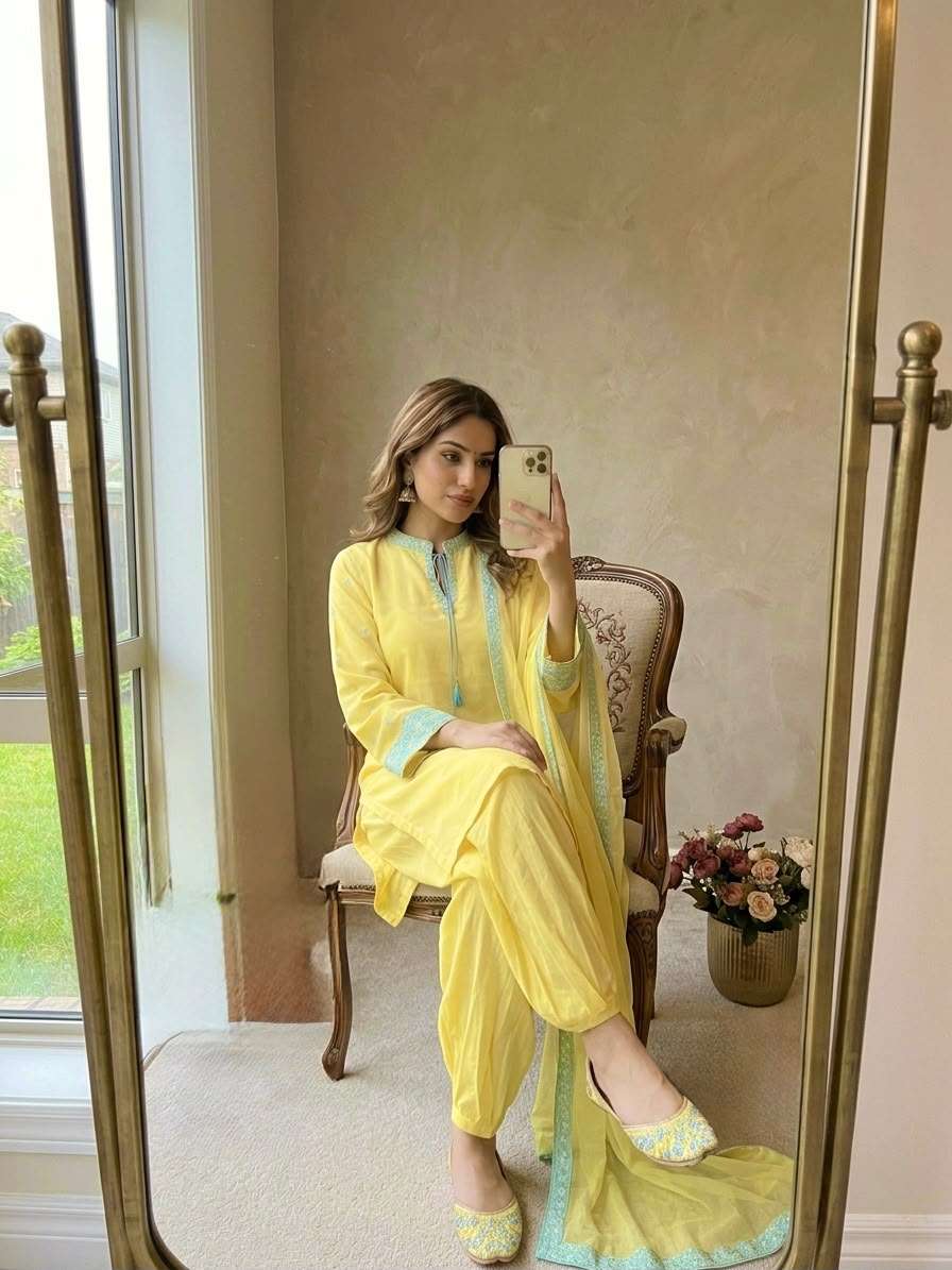PD 1159 SILK DESIGNER PARTY WEAR LOOK TOP BALLOON PANT WITH DUPATTA SET 