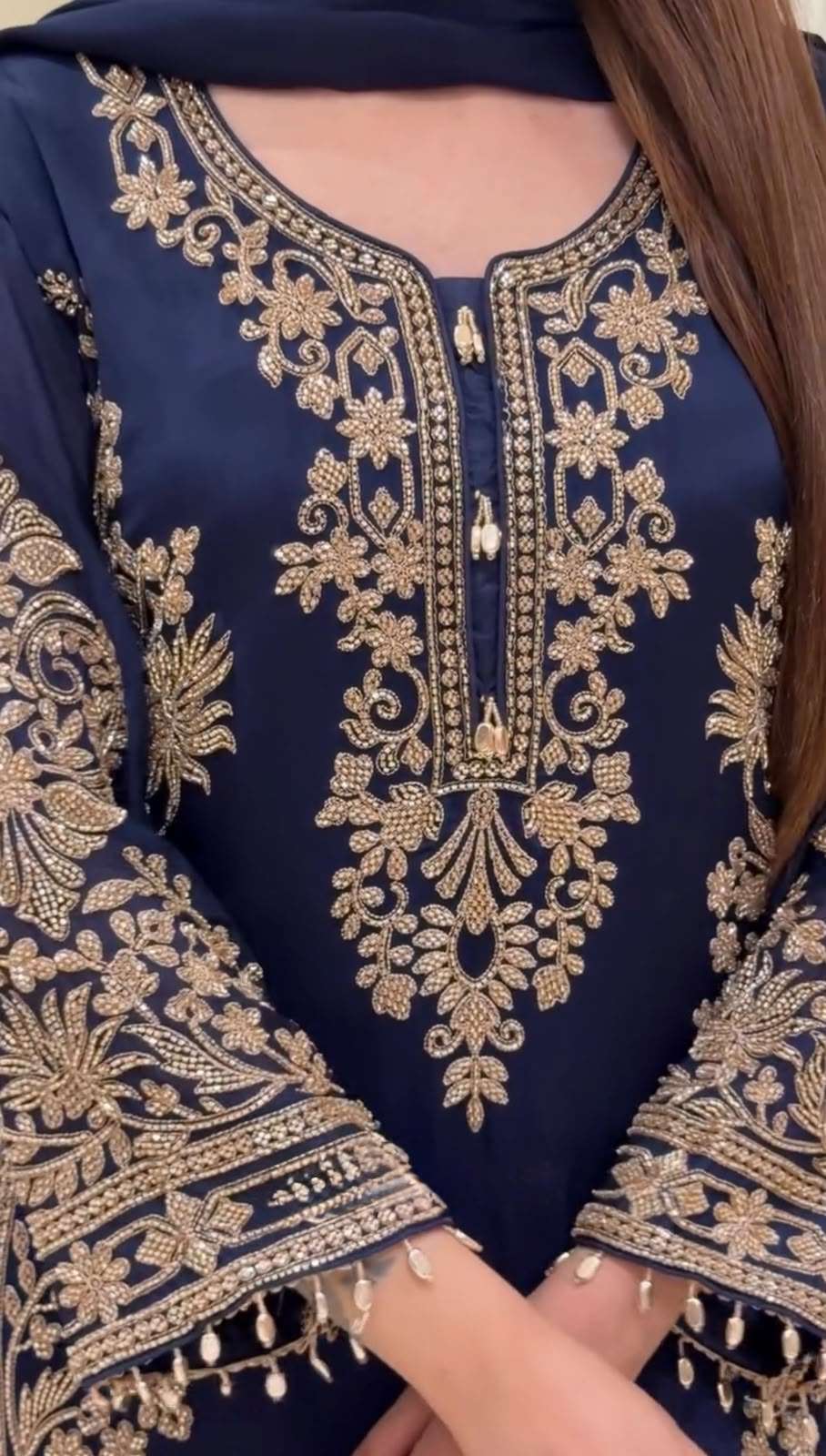 PD 1162 GEORGETTE EMBROIDERY DESIGNER WORK READY MADE PARTY WEAR SUIT