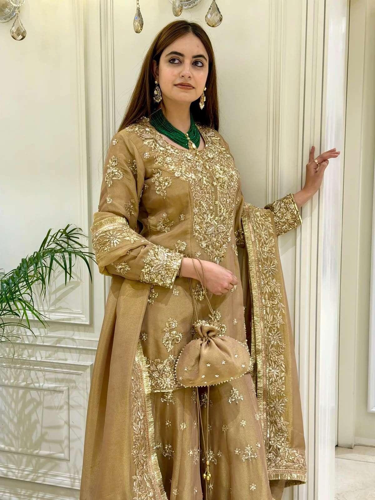 PD 1163 SILK BEAUTIFUL DESIGNER LOOK WEDDING FUNCTION WEAR LADIES SUIT
