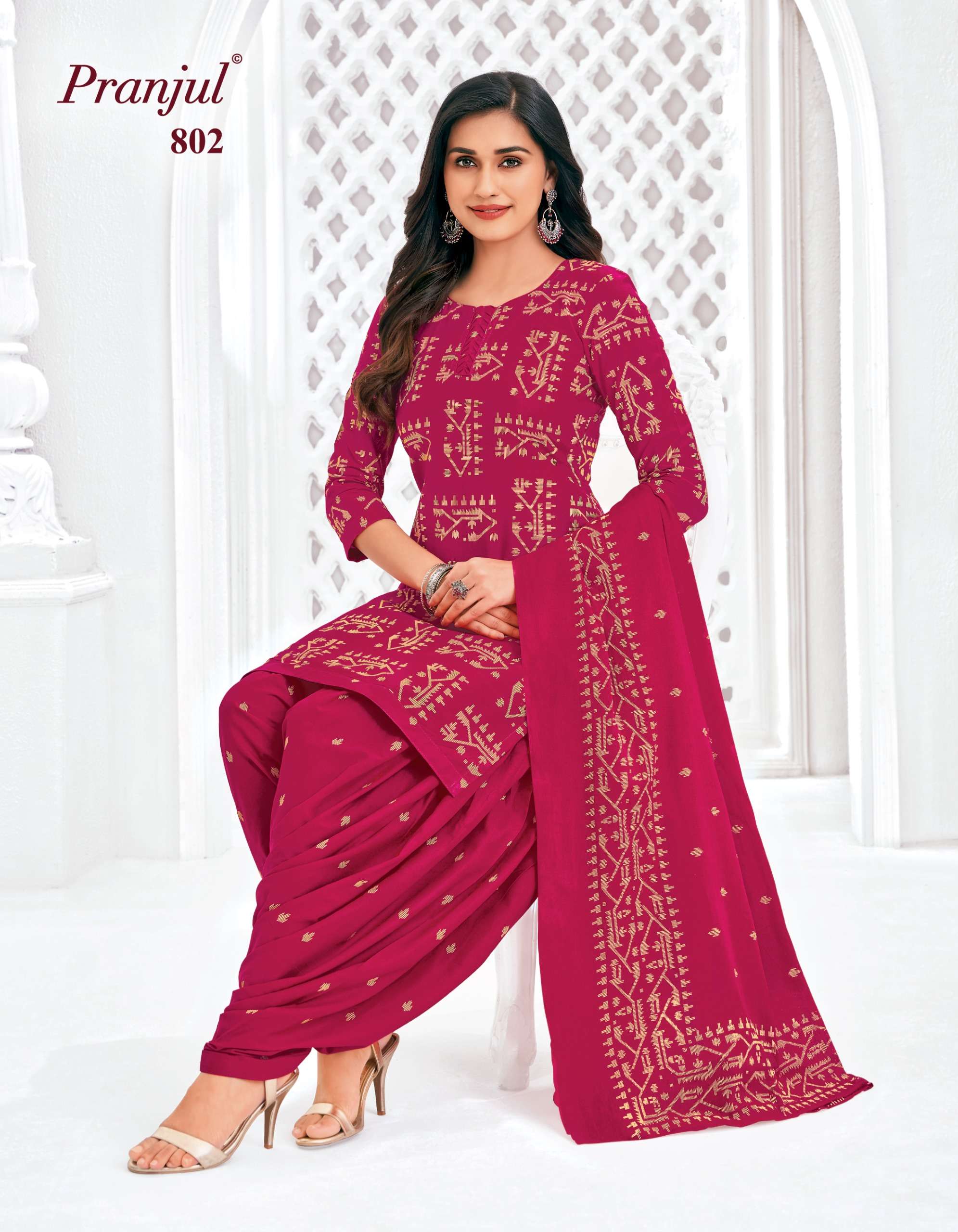 PRANJUL FASHION PIYA VOL 8 COTTON PRINTED READY MADE PATIYALA SUIT