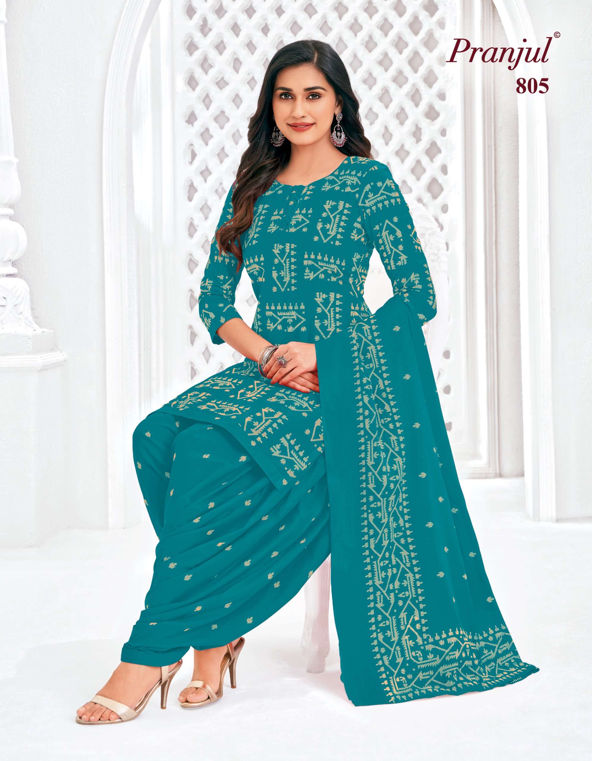 PRANJUL FASHION PIYA VOL 8 COTTON PRINTED READY MADE PATIYALA SUIT