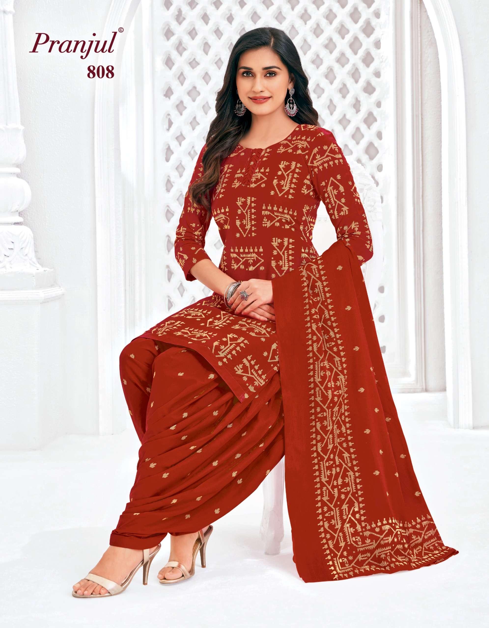 PRANJUL FASHION PIYA VOL 8 COTTON PRINTED READY MADE PATIYALA SUIT