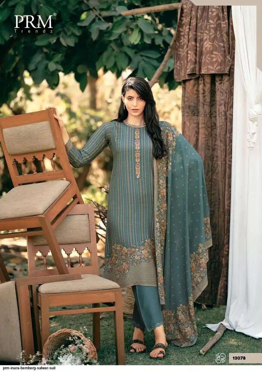 PRM TRENDZ INARA MUSLINE SILK DIGITAL PRINT WITH FANCY WORK SUIT