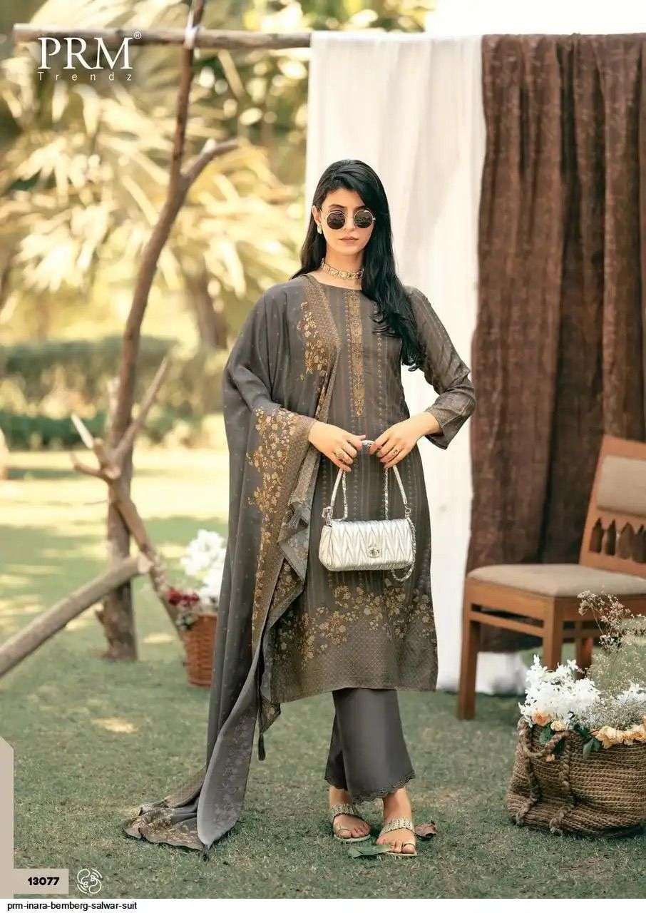 PRM TRENDZ INARA MUSLINE SILK DIGITAL PRINT WITH FANCY WORK SUIT