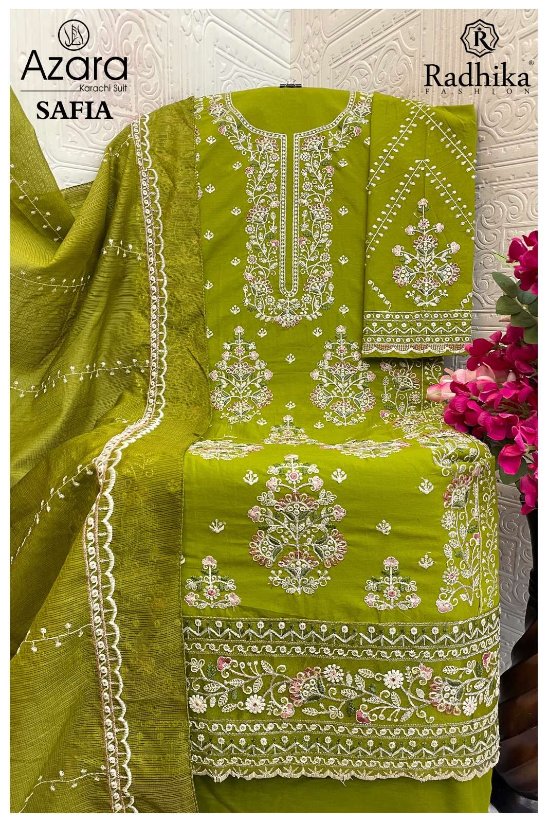 RADHIKA FASHION AZARA SAFIA LAWN COTTON DIGITAL PRINT WITH FANCY WORK SUIT