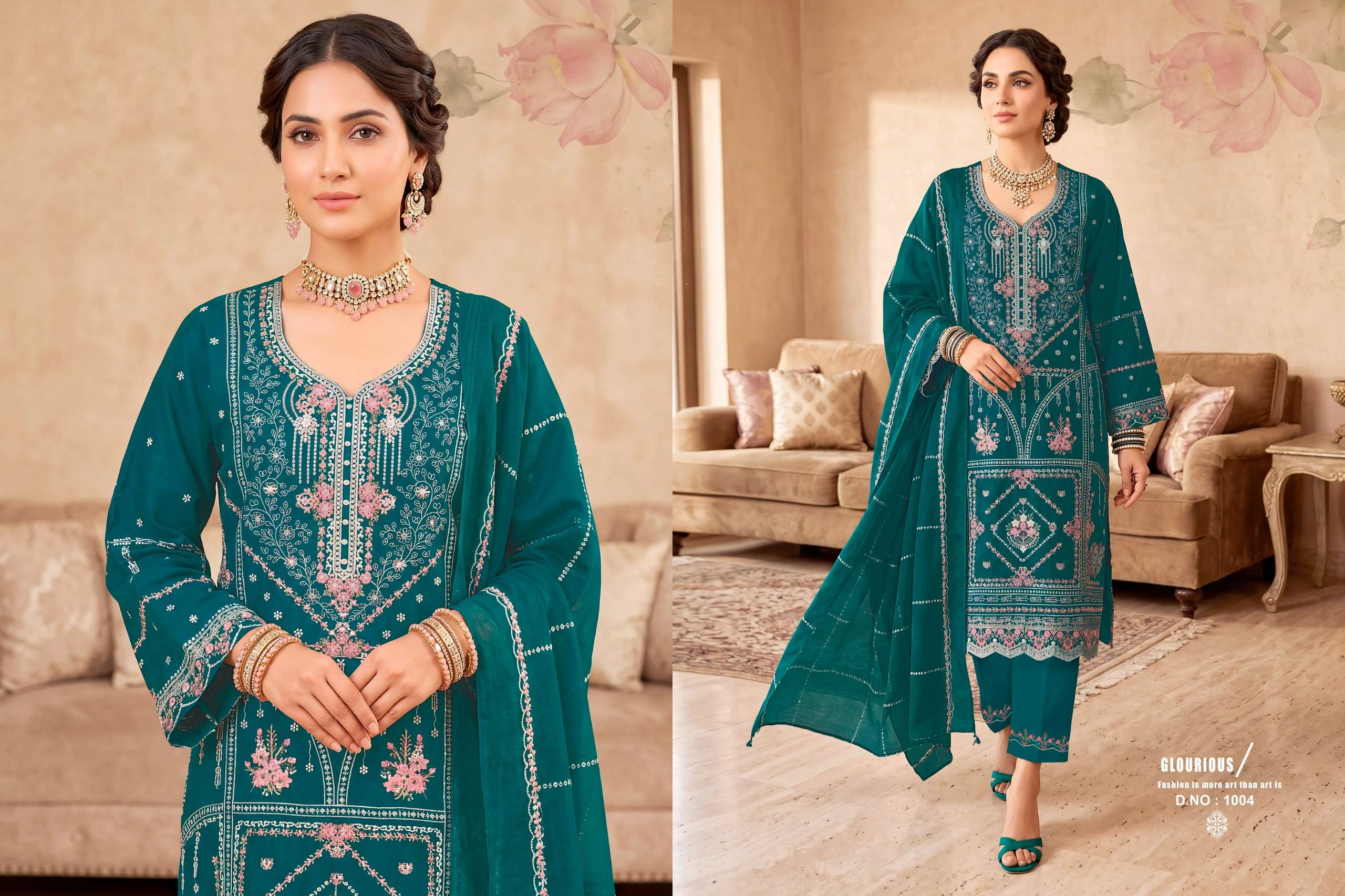 RADHIKA FASHION AZARA SAFIA LAWN COTTON DIGITAL PRINT WITH FANCY WORK SUIT