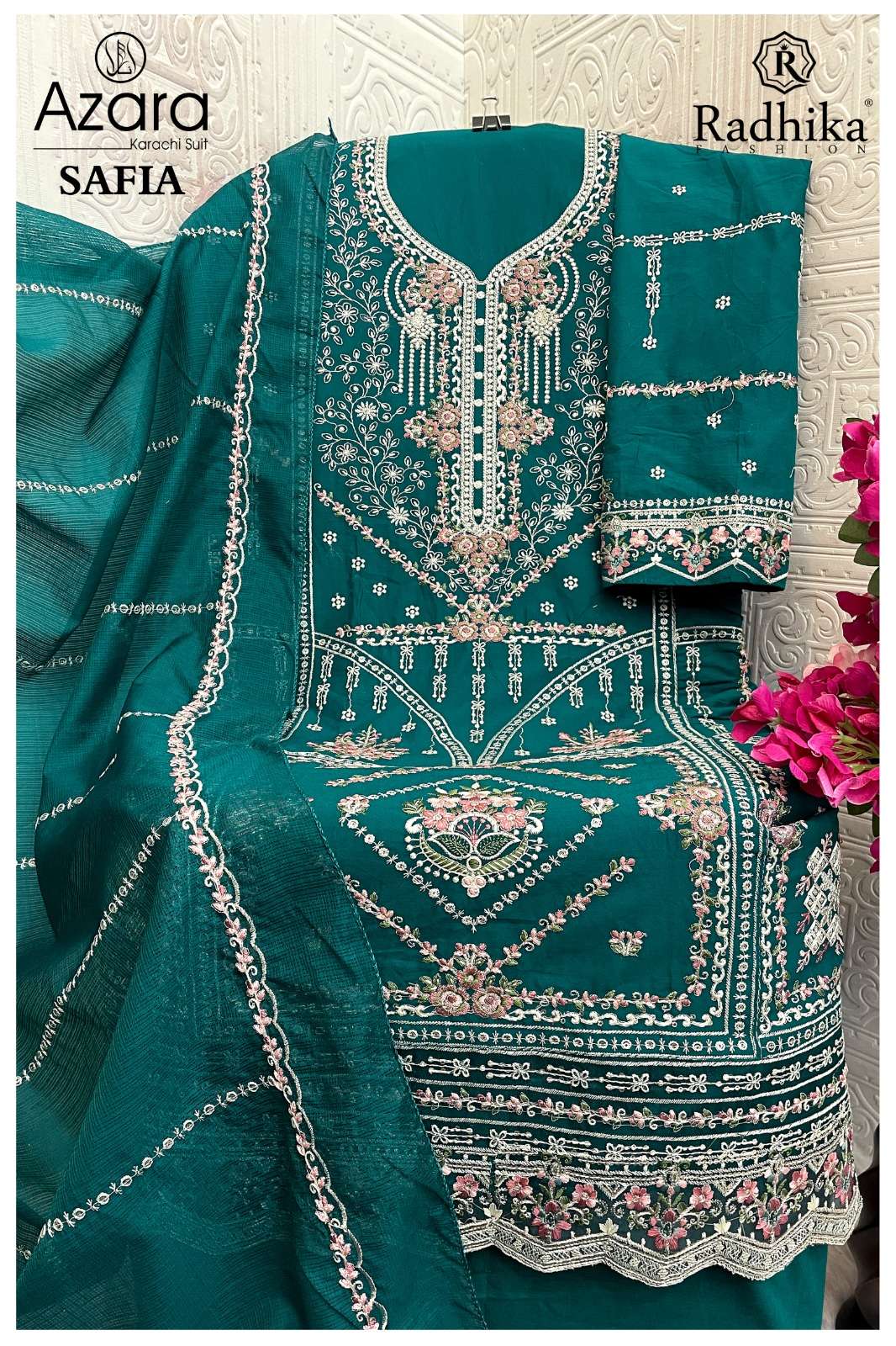 RADHIKA FASHION AZARA SAFIA LAWN COTTON DIGITAL PRINT WITH FANCY WORK SUIT