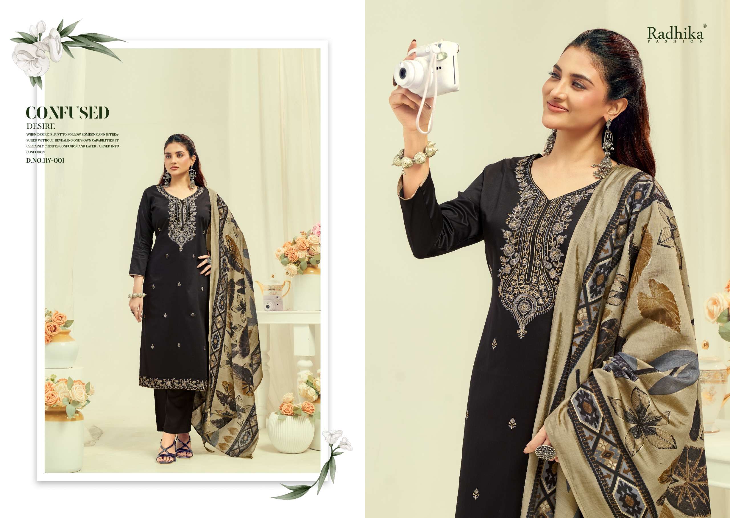 RADHIKA FASHION AZARA SHAFINAZ VOL 2 JAM COTTON PRINT WITH FANCY WORK SUIT