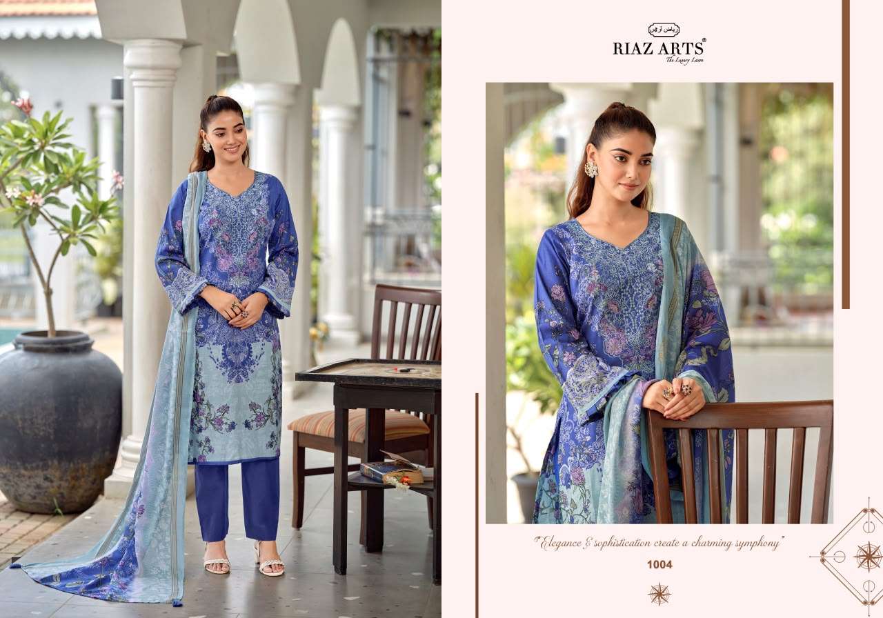 RIAZ ARTS NAYRA VOL 42 COTTON DIGITAL PRINTS WITH FANCY EMBROIDERY WORK SUIT
