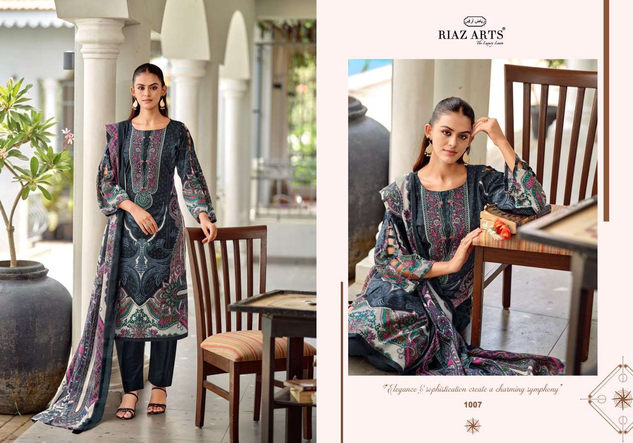 RIAZ ARTS NAYRA VOL 42 COTTON DIGITAL PRINTS WITH FANCY EMBROIDERY WORK SUIT