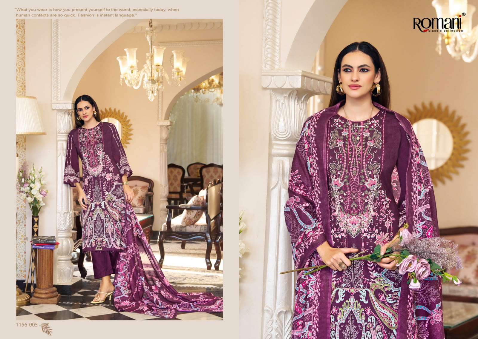 ROMANI AARZU VOL 35 COTTON DIGITAL STYLE PRINT WITH FANCY WORK SUIT