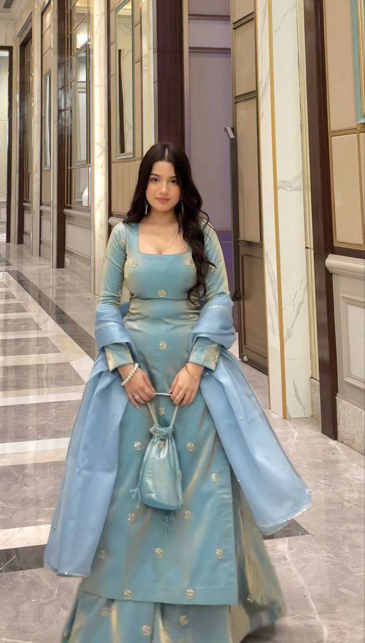 RTC 5915 SILK BEAUTIFUL PARTY WEAR LOOK DESIGNER TOP PLAZZO AND DUPATTA SET 