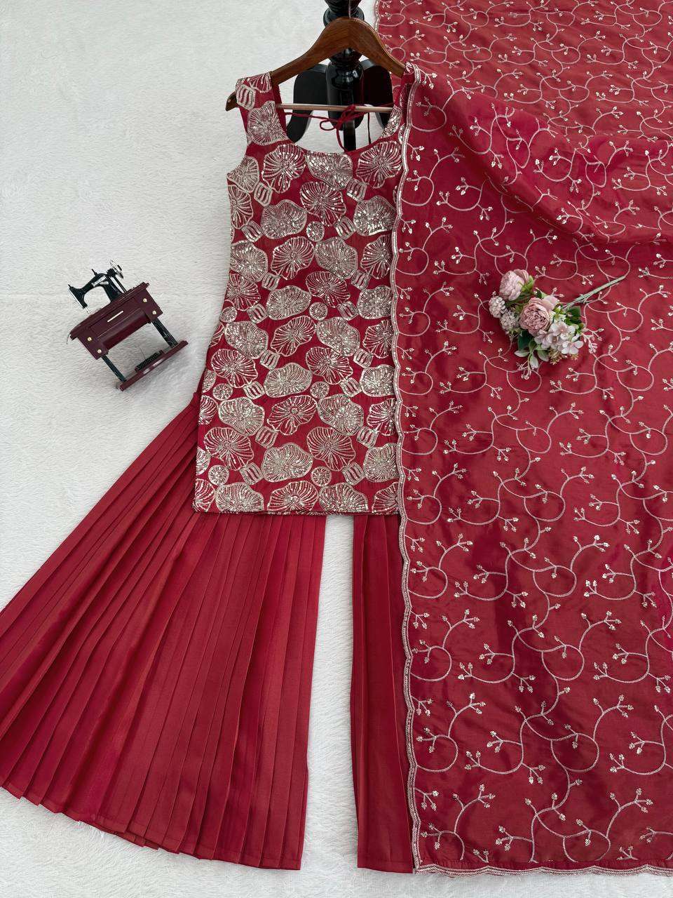 RTC 5927 SIMER SILK BEAUTIFUL DESIGNER LOOK PARTY WEAR SHARARA SUIT