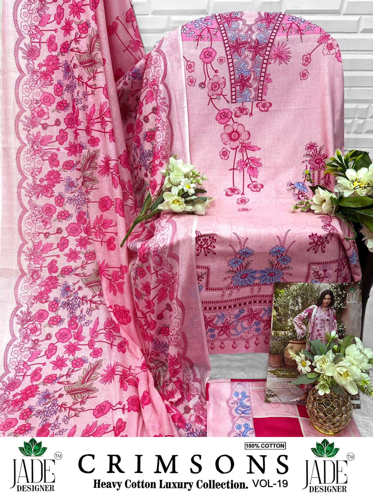 SAANVI TRENDS JADE CRIMSONS HEAVY COTTON LUXURY COLLECTION VOL 19