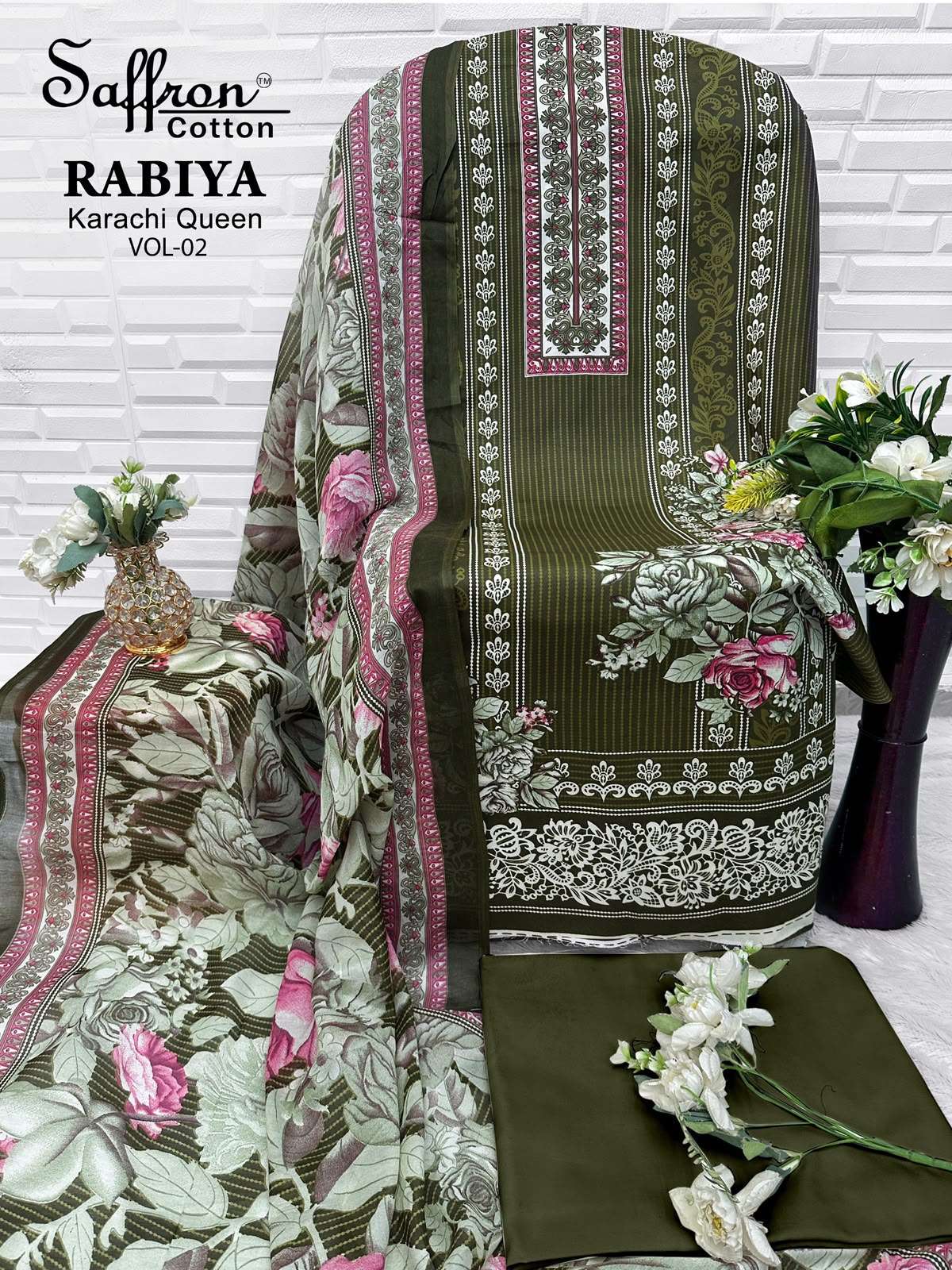 SAFFRON COTTON RABIYA KARACHI QUEEN VOL 2 COTTON DIGITAL PRINT SALWAR SUIT