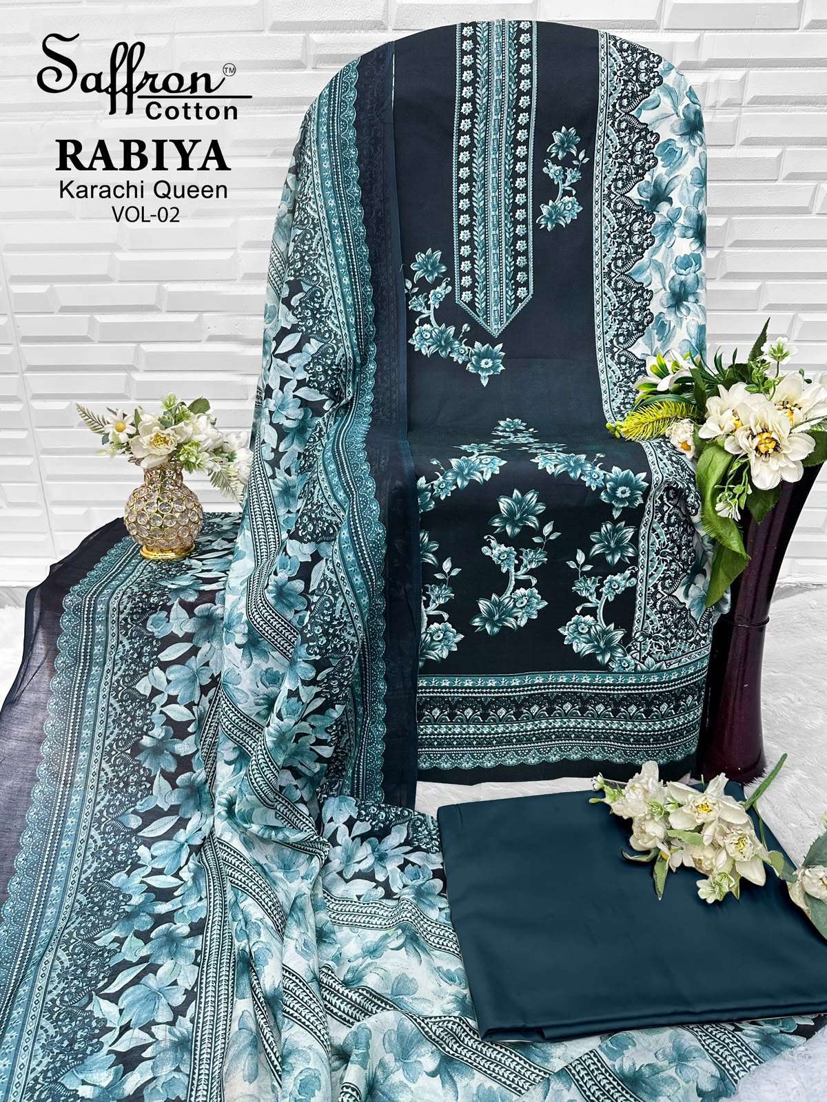 SAFFRON COTTON RABIYA KARACHI QUEEN VOL 2 COTTON DIGITAL PRINT SALWAR SUIT
