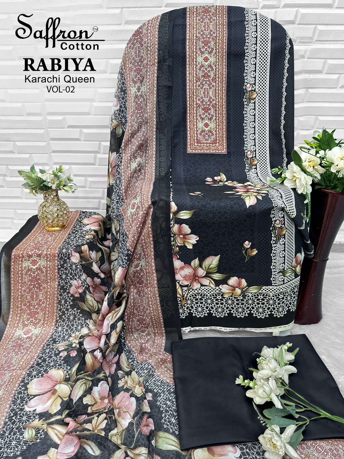 SAFFRON COTTON RABIYA KARACHI QUEEN VOL 2 COTTON DIGITAL PRINT SALWAR SUIT