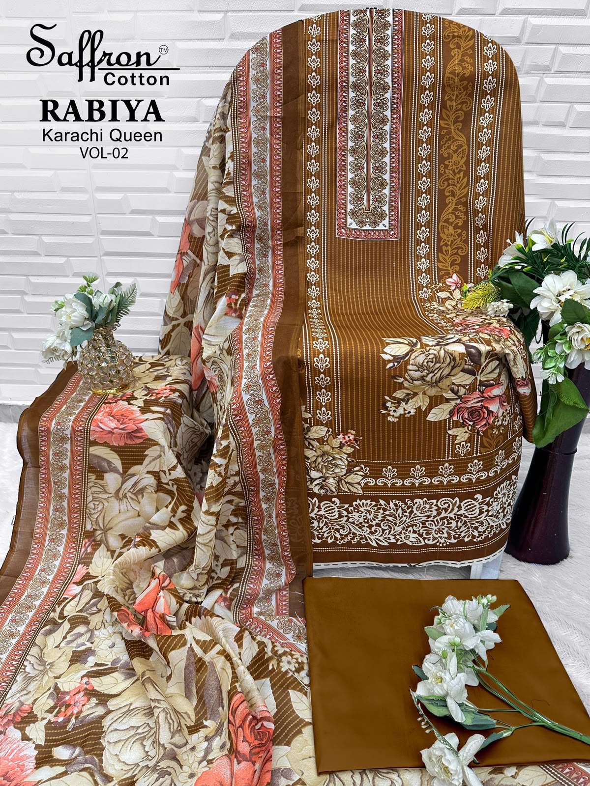 SAFFRON COTTON RABIYA KARACHI QUEEN VOL 2 COTTON DIGITAL PRINT SALWAR SUIT