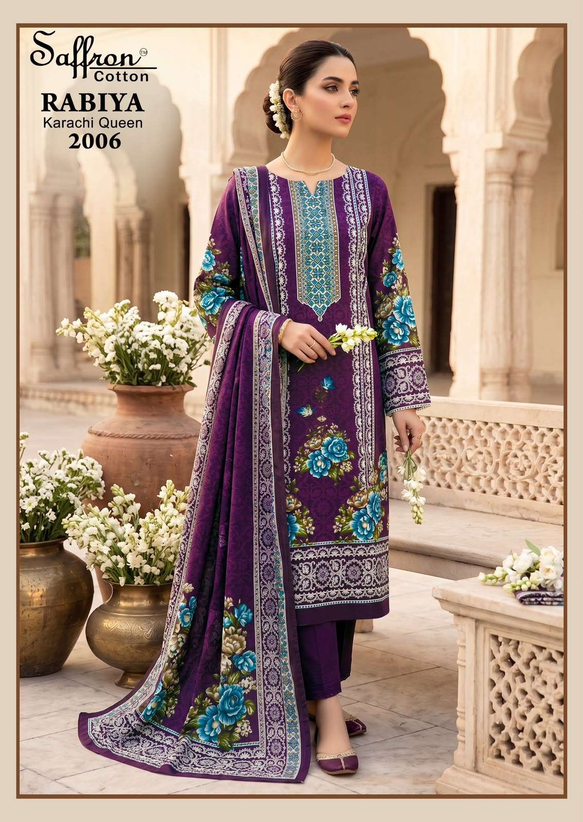 SAFFRON COTTON RABIYA KARACHI QUEEN VOL 2 COTTON DIGITAL PRINT SALWAR SUIT
