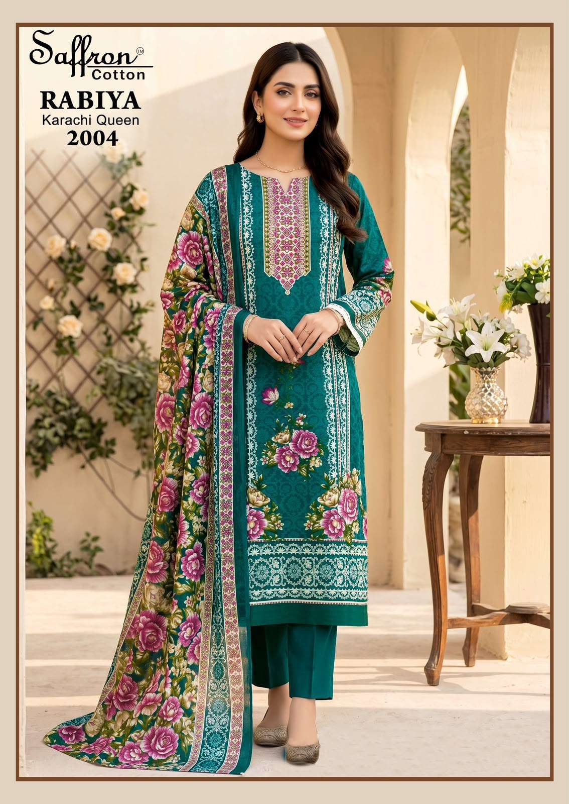 SAFFRON COTTON RABIYA KARACHI QUEEN VOL 2 COTTON DIGITAL PRINT SALWAR SUIT