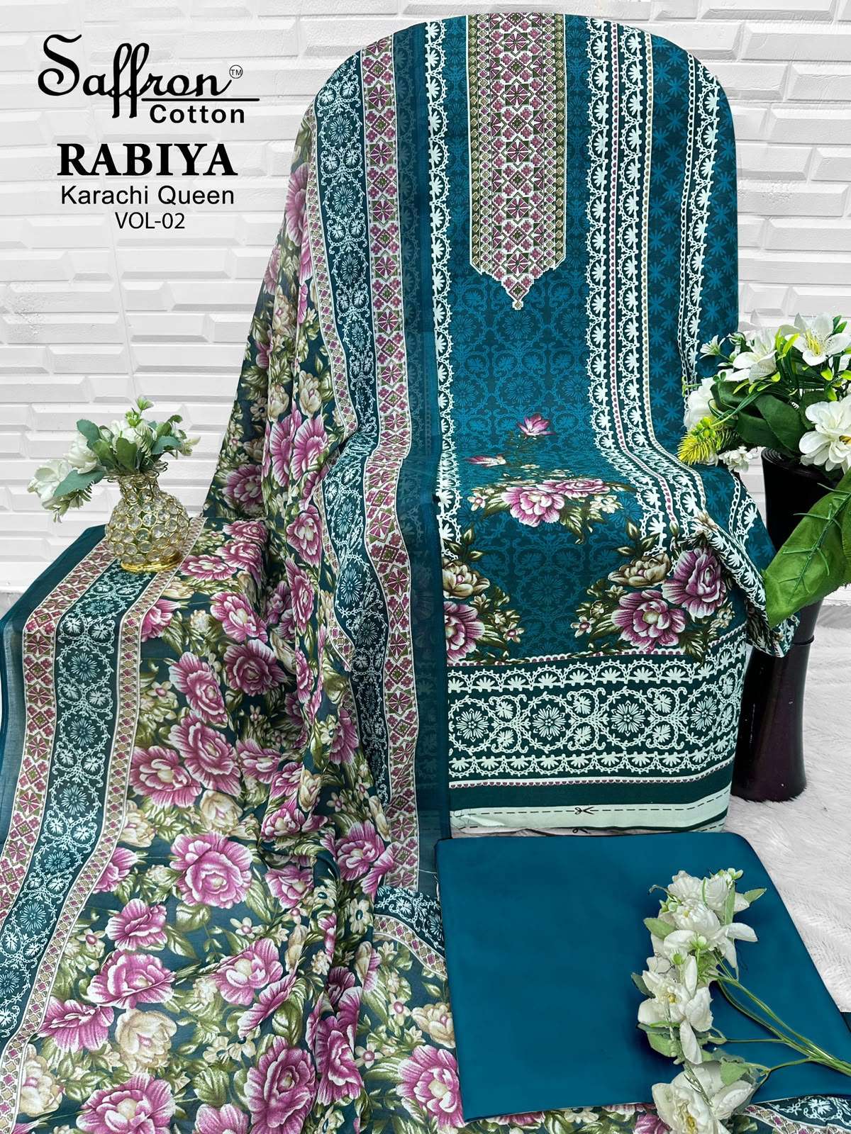 SAFFRON COTTON RABIYA KARACHI QUEEN VOL 2 COTTON DIGITAL PRINT SALWAR SUIT