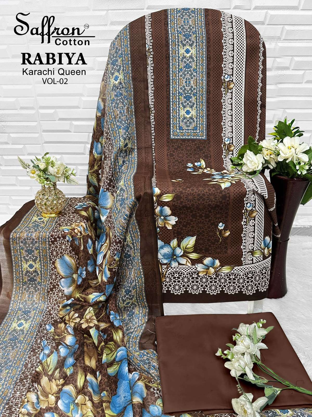 SAFFRON COTTON RABIYA KARACHI QUEEN VOL 2 COTTON DIGITAL PRINT SALWAR SUIT