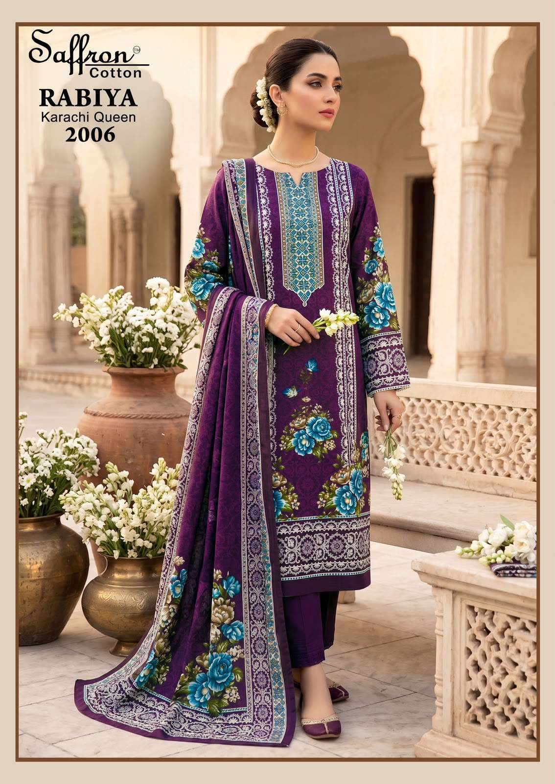 SAFFRON COTTON RABIYA KARACHI QUEEN VOL 2 COTTON DIGITAL PRINT SALWAR SUIT