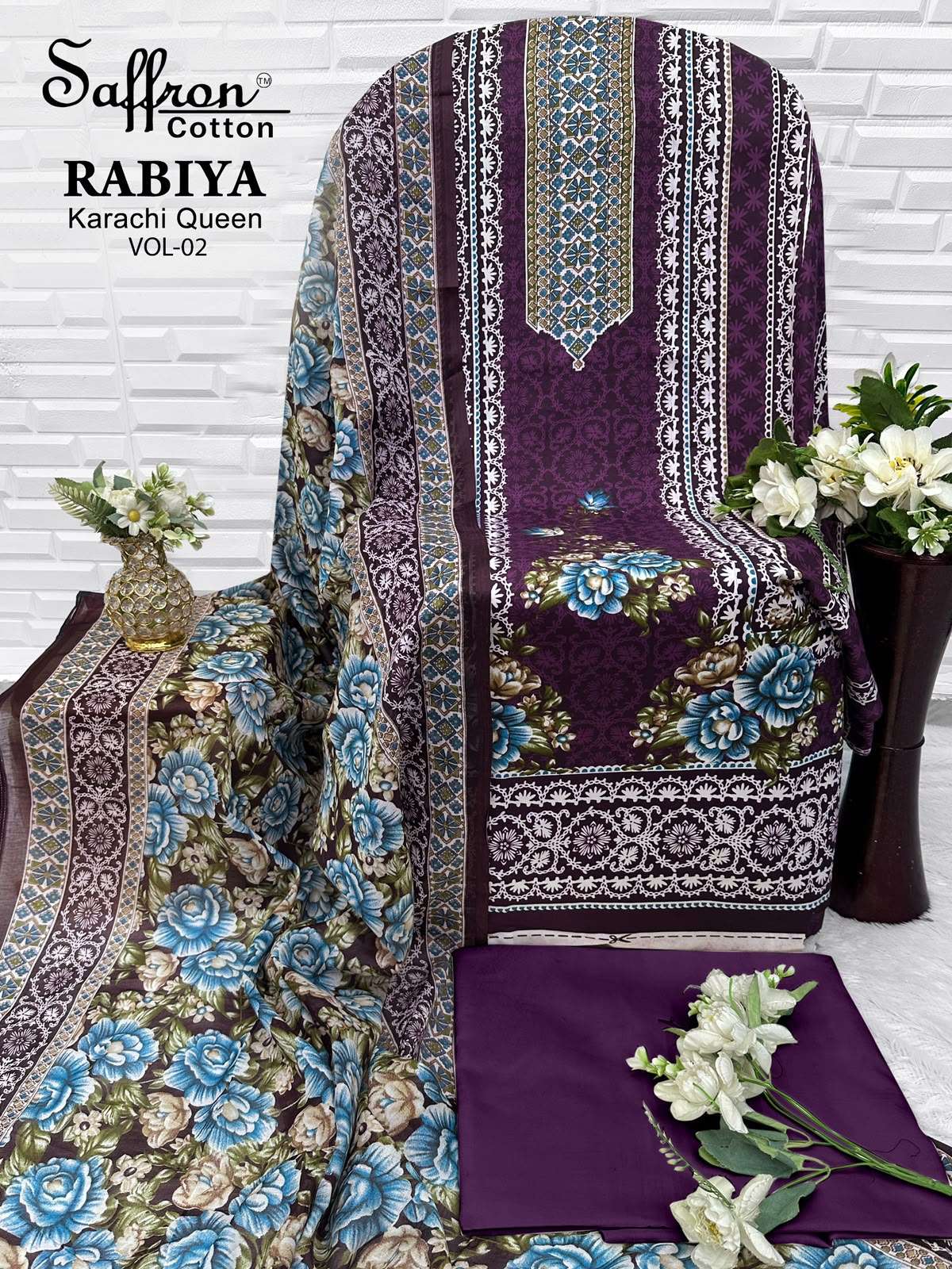 SAFFRON COTTON RABIYA KARACHI QUEEN VOL 2 COTTON DIGITAL PRINT SALWAR SUIT