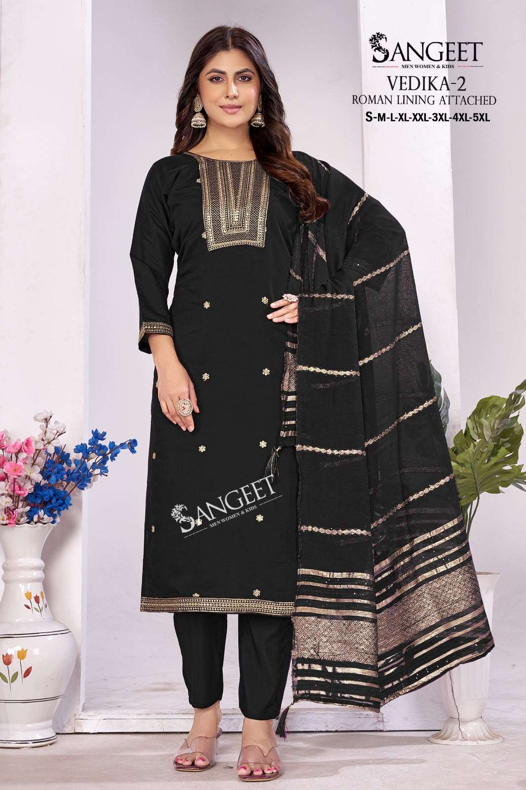SANGEET VEDIKA VOL 2 SILK FANCY WORKS LADIES KURTI PANT WITH DUPATTA SET