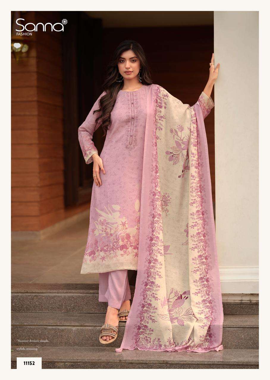 SANNA FASHION SAFIRA LINEN COTTON DIGITAL PRINT WITH FANCY WORK SUIT