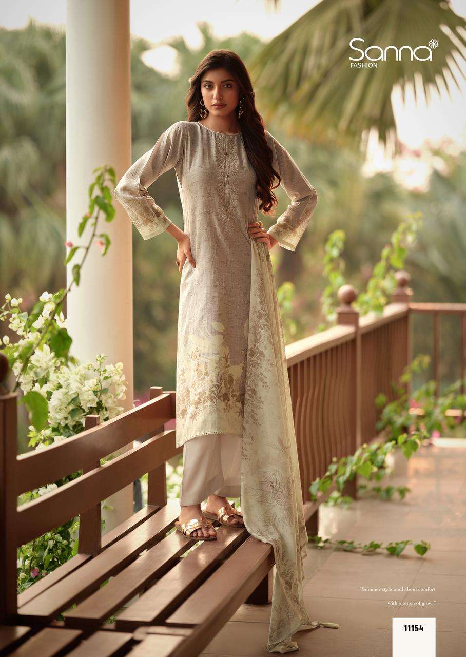 SANNA FASHION SAFIRA LINEN COTTON DIGITAL PRINT WITH FANCY WORK SUIT