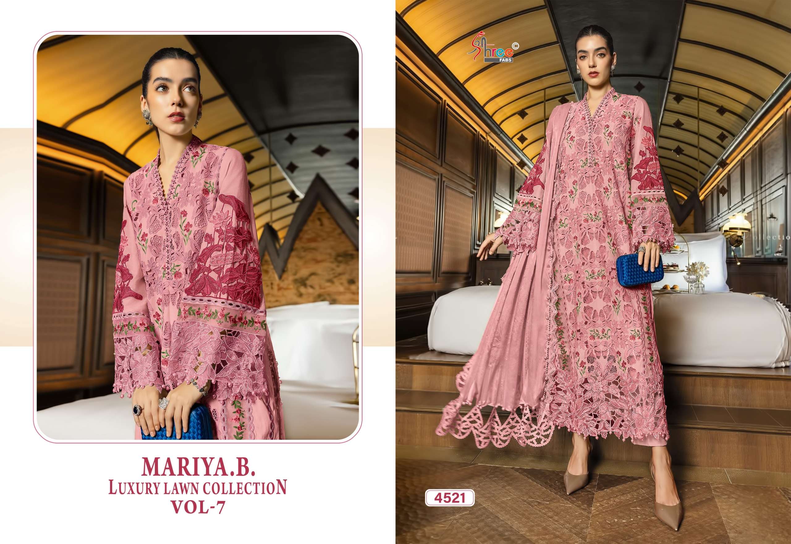 SHREE FABS MARIYA B LUXURY LAWN COLLECTION VOL 7 COTTON DESIGNER WORK PAKISTANI SUIT
