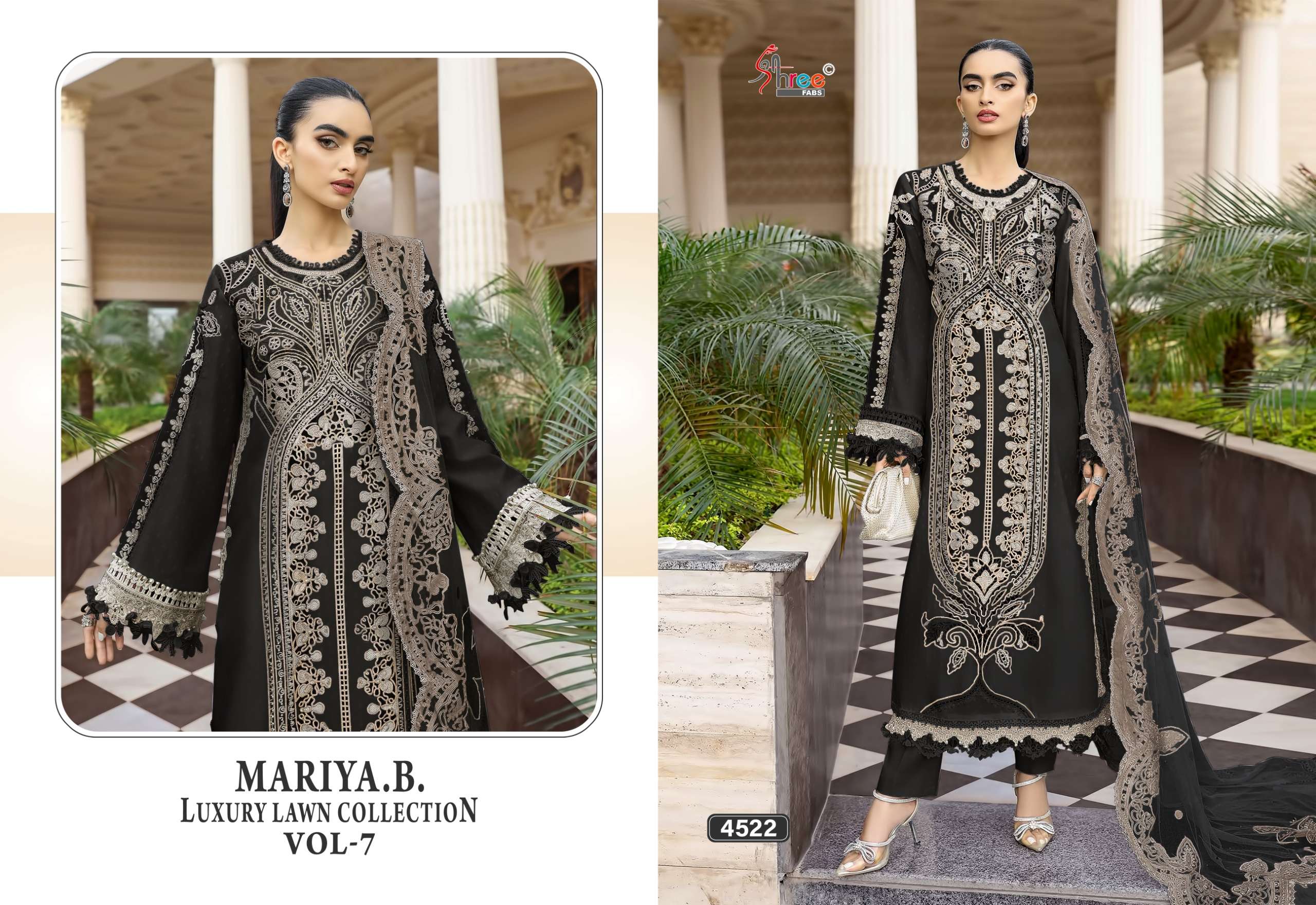 SHREE FABS MARIYA B LUXURY LAWN COLLECTION VOL 7 COTTON DESIGNER WORK PAKISTANI SUIT